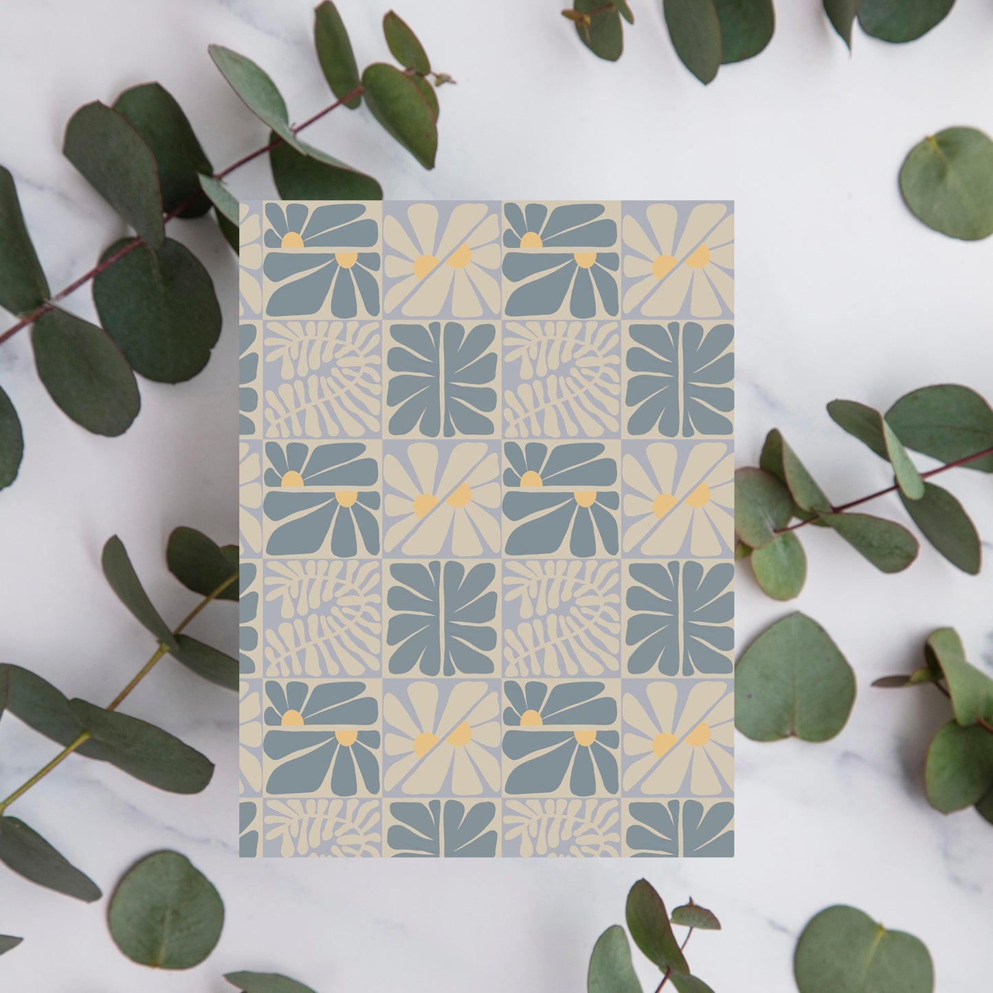 Slate Blue Geometric Greeting Card