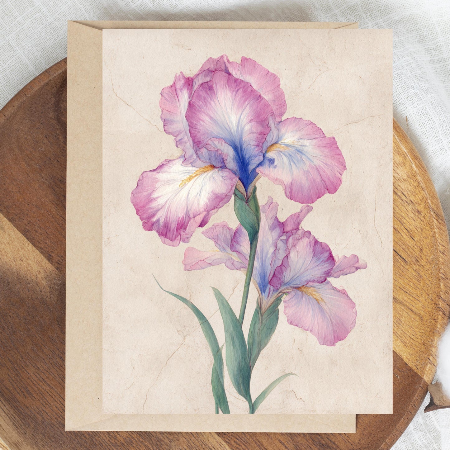 Watercolor Iris Greeting Card