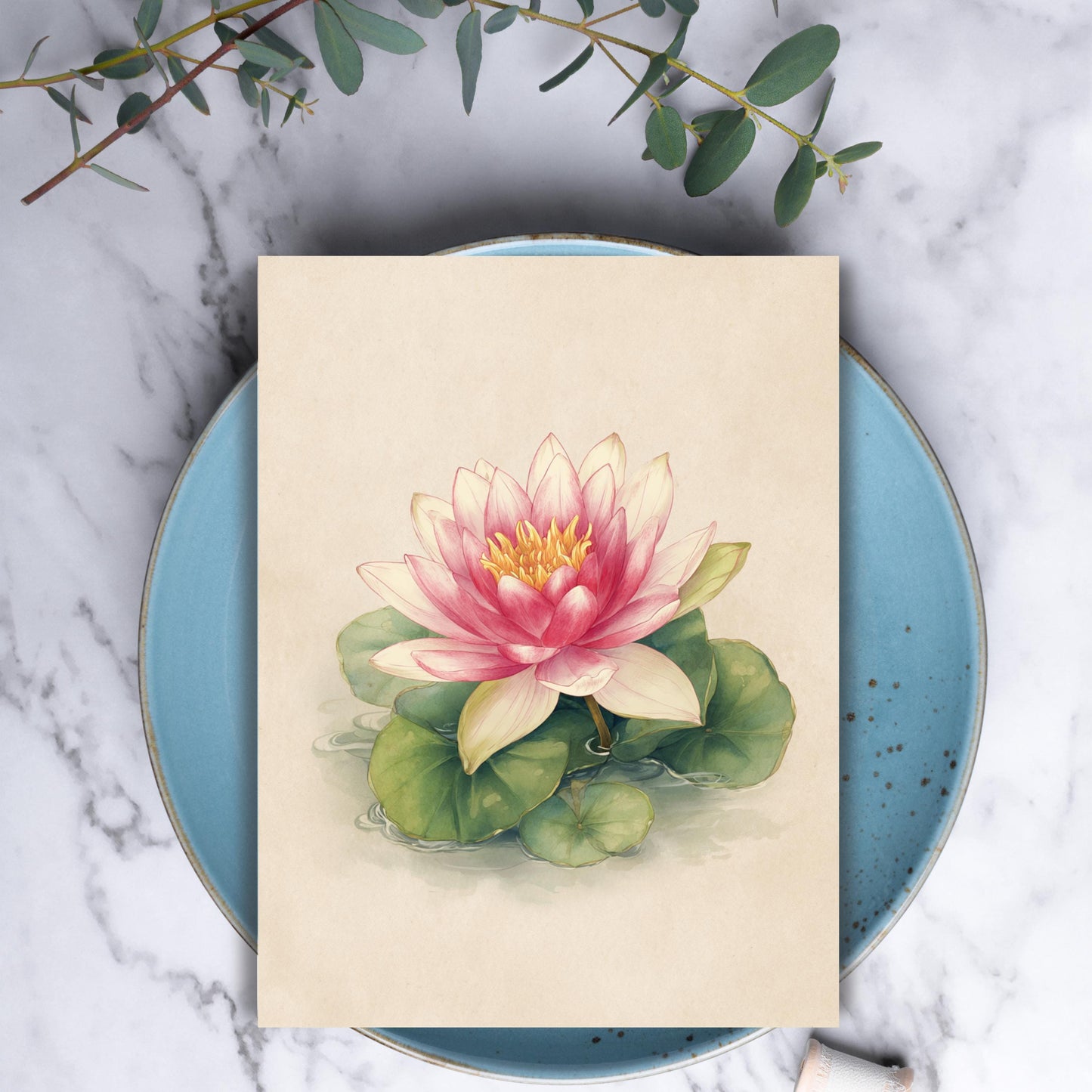Watercolor Water Lily Greeting Card