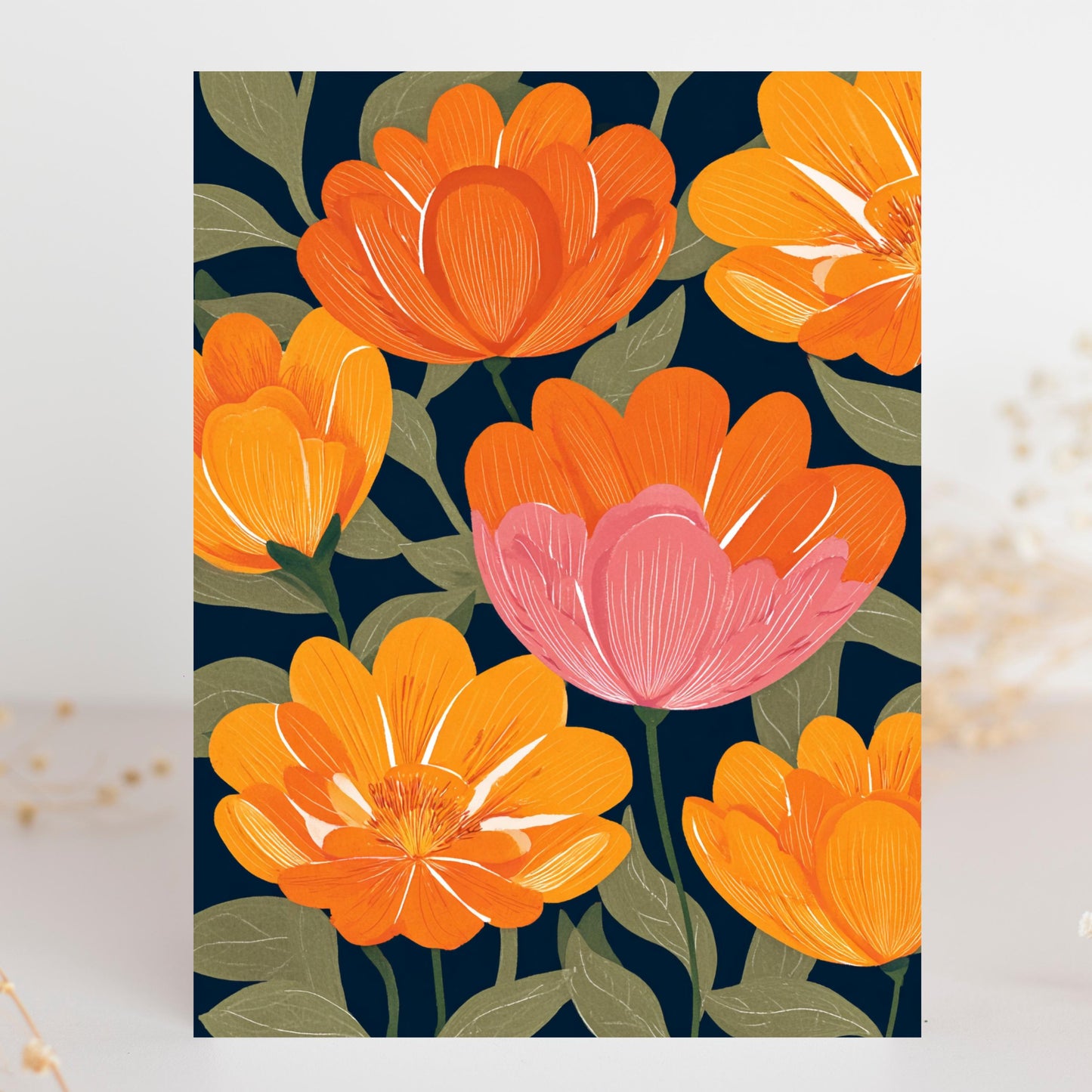 Modern Floral Greeting Card
