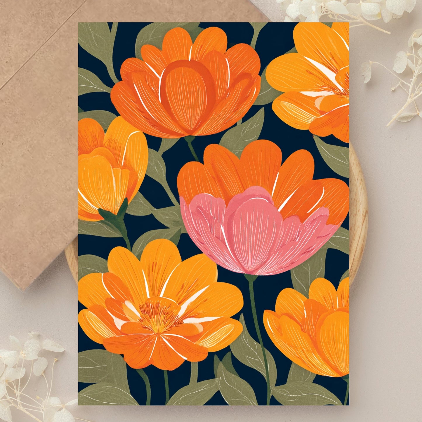 Modern Floral Greeting Card