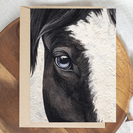 Black and White Horse Greeting Card