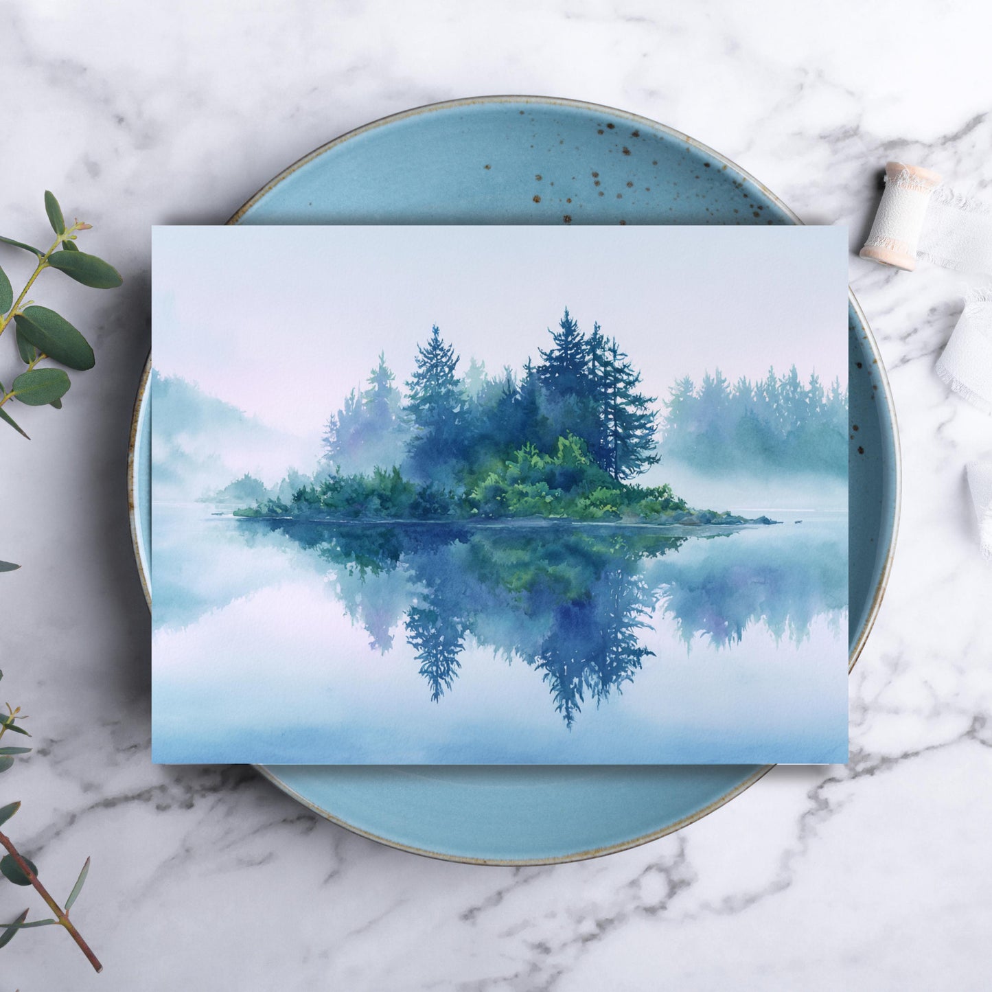 Watercolor Mountain Lake Card