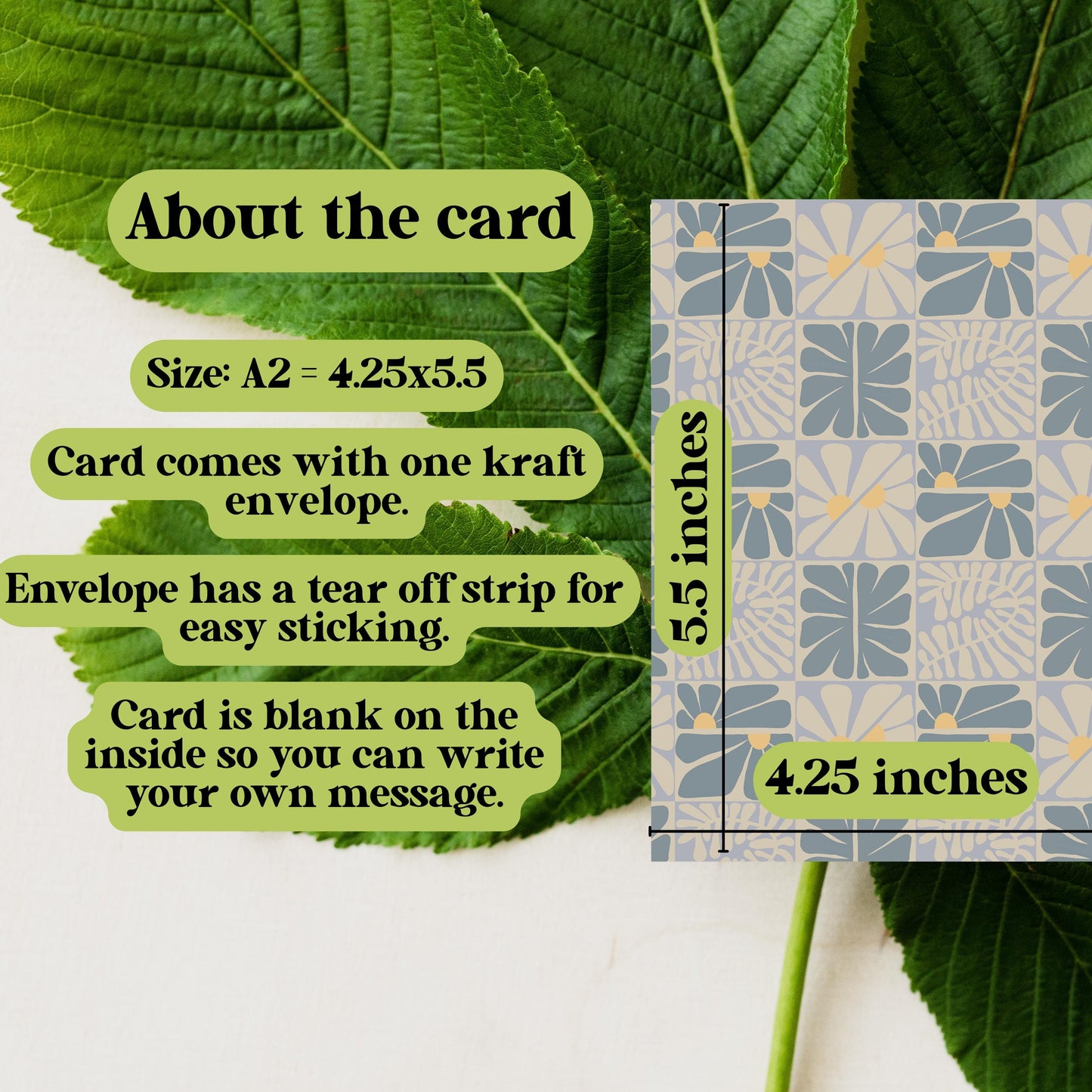 Slate Blue Geometric Greeting Card