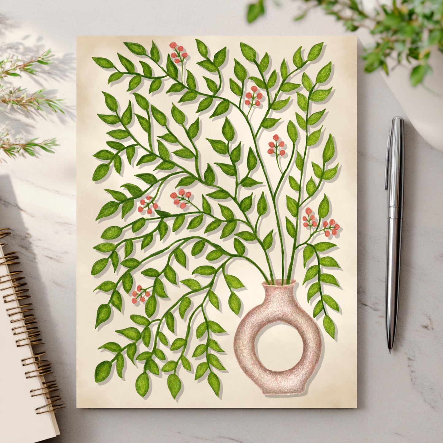 Hand-Drawn Botanical Greeting Card