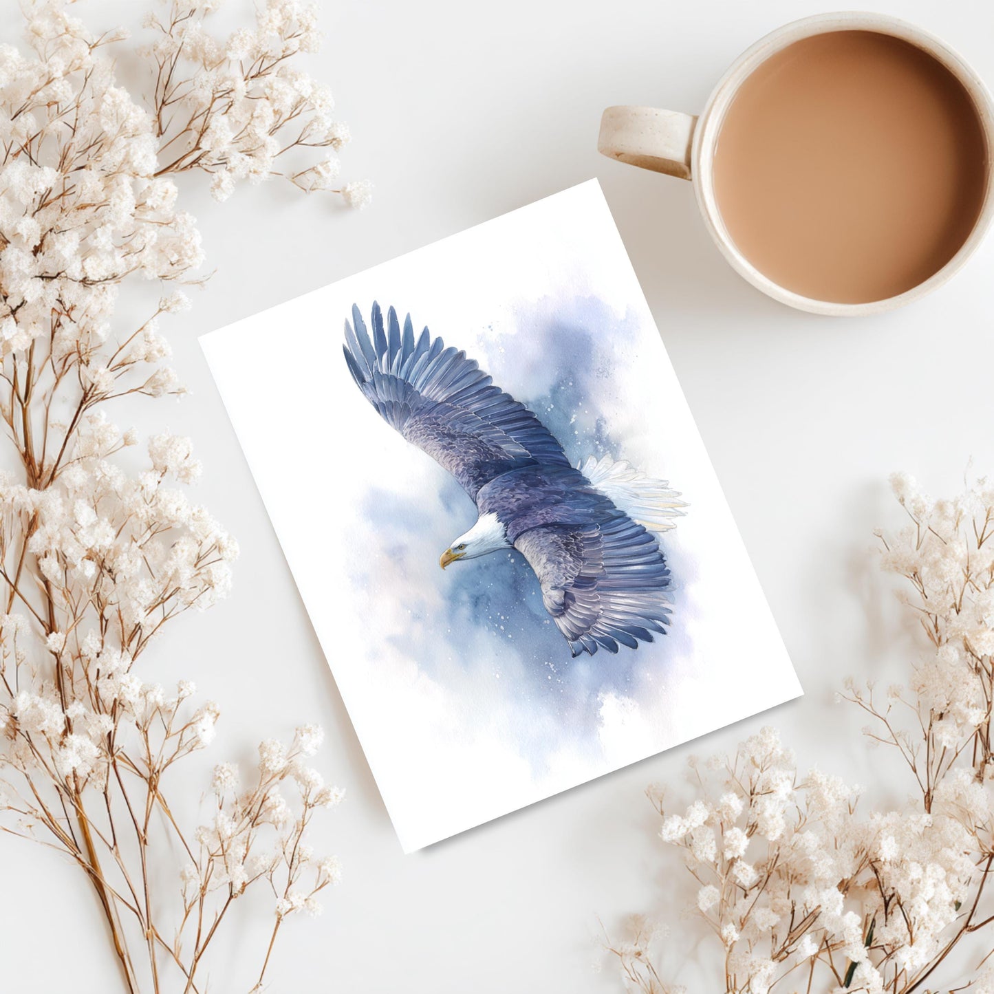 Watercolor Bald Eagle Greeting Card