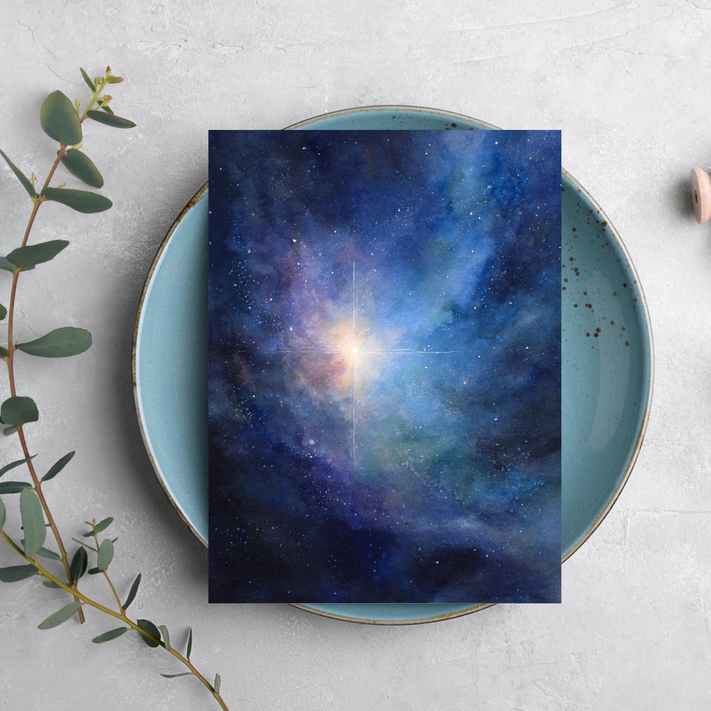 Watercolor Galaxy Greeting Card