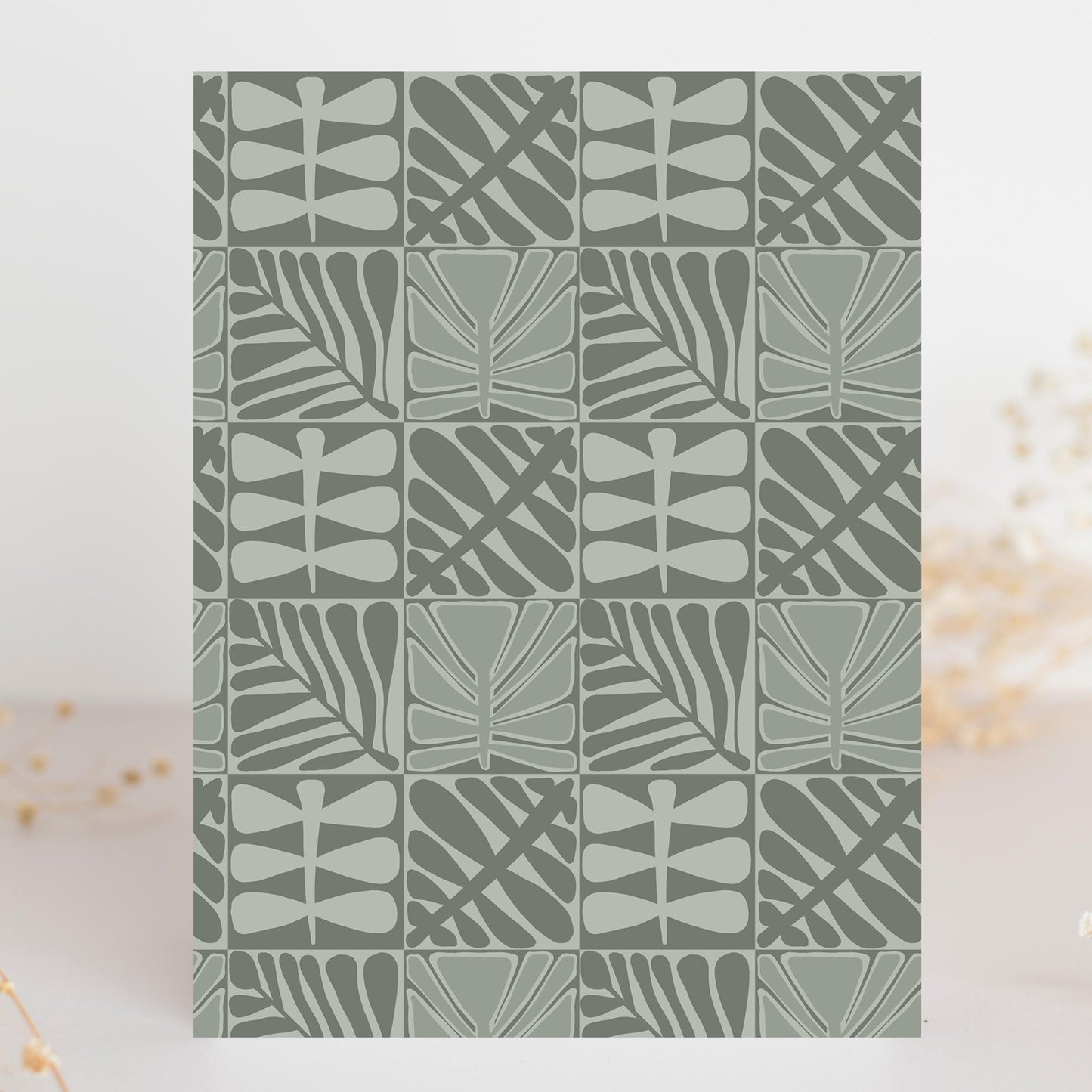 Sage Green Geometric Greeting Card