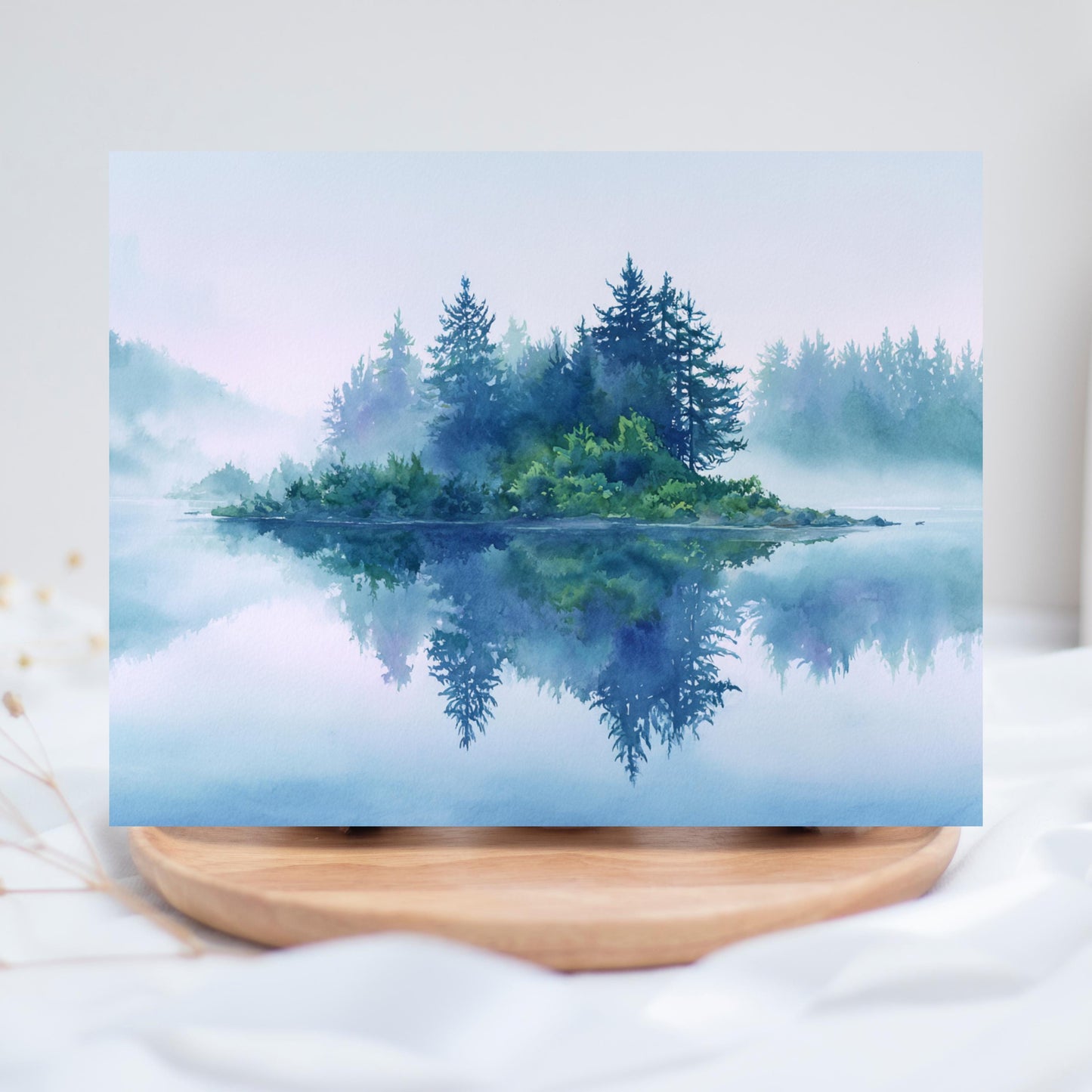 Watercolor Mountain Lake Card