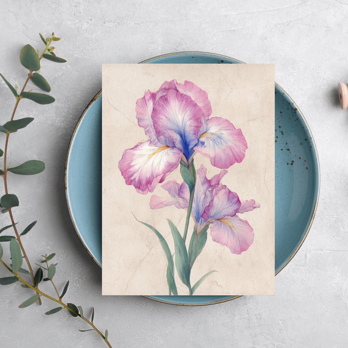 Watercolor Iris Greeting Card