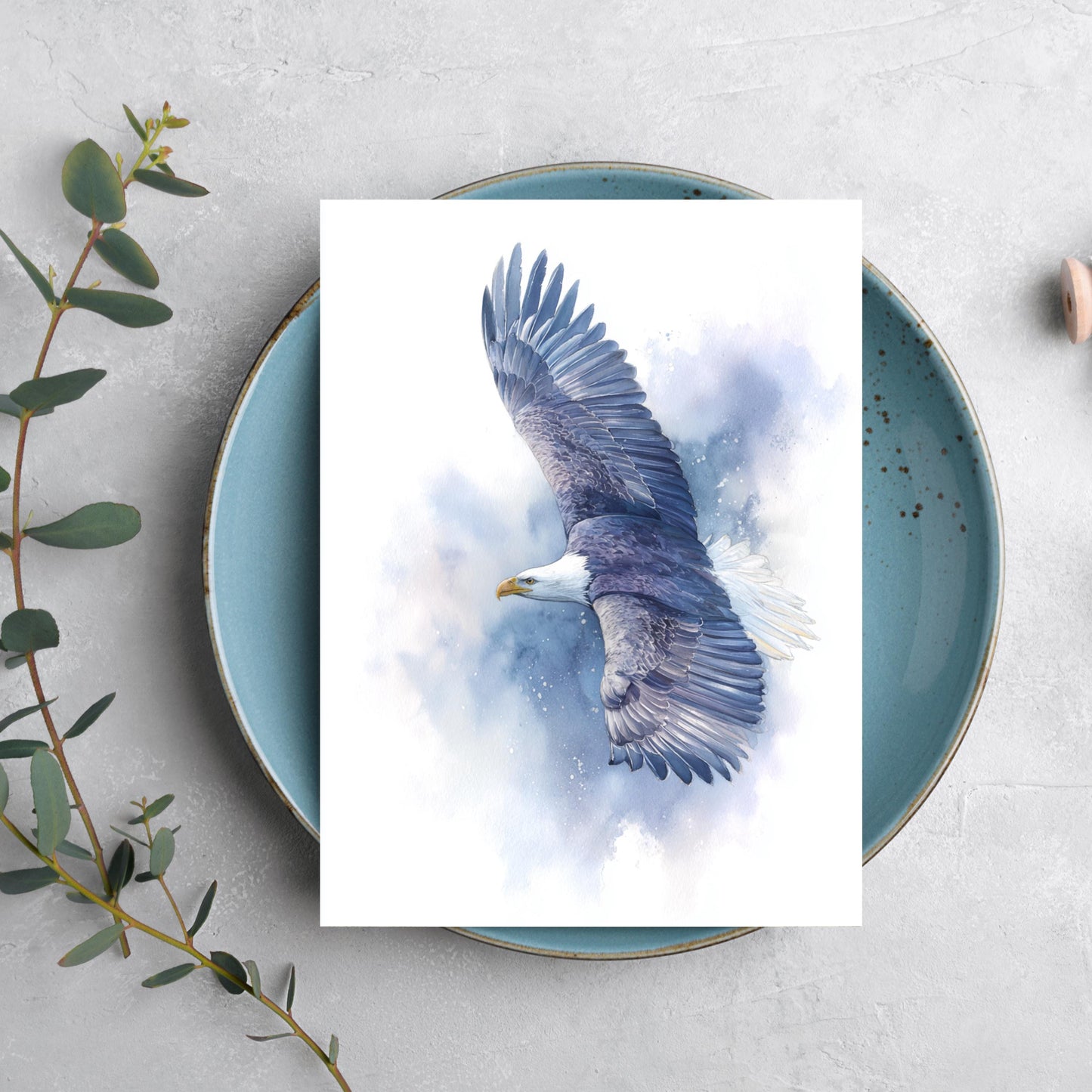 Watercolor Bald Eagle Greeting Card