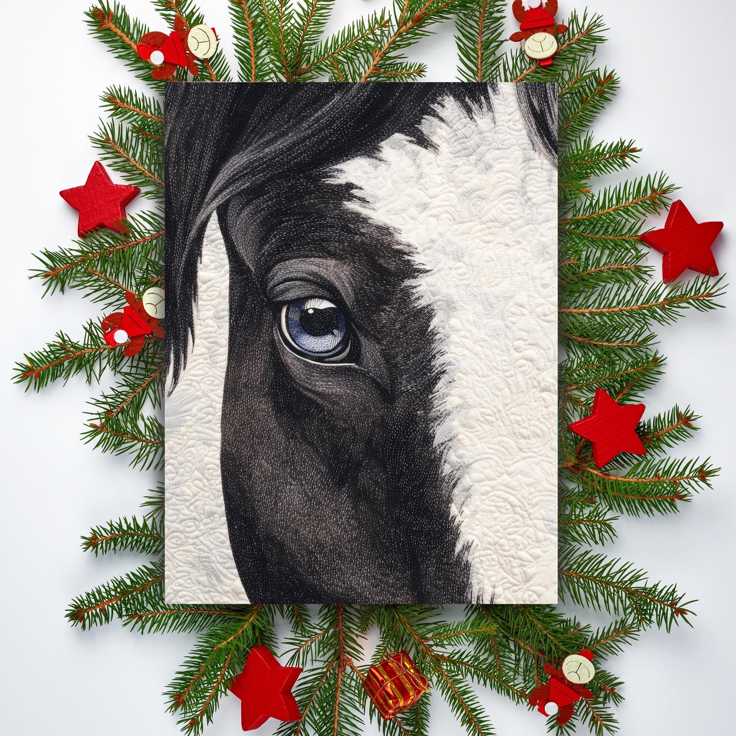 Black and White Horse Greeting Card