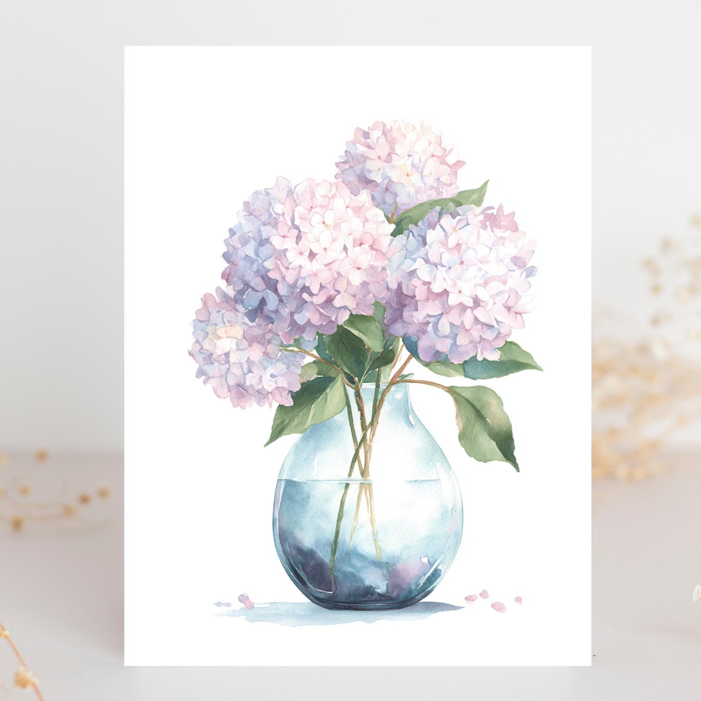 Watercolor Hydrangea Greeting Card