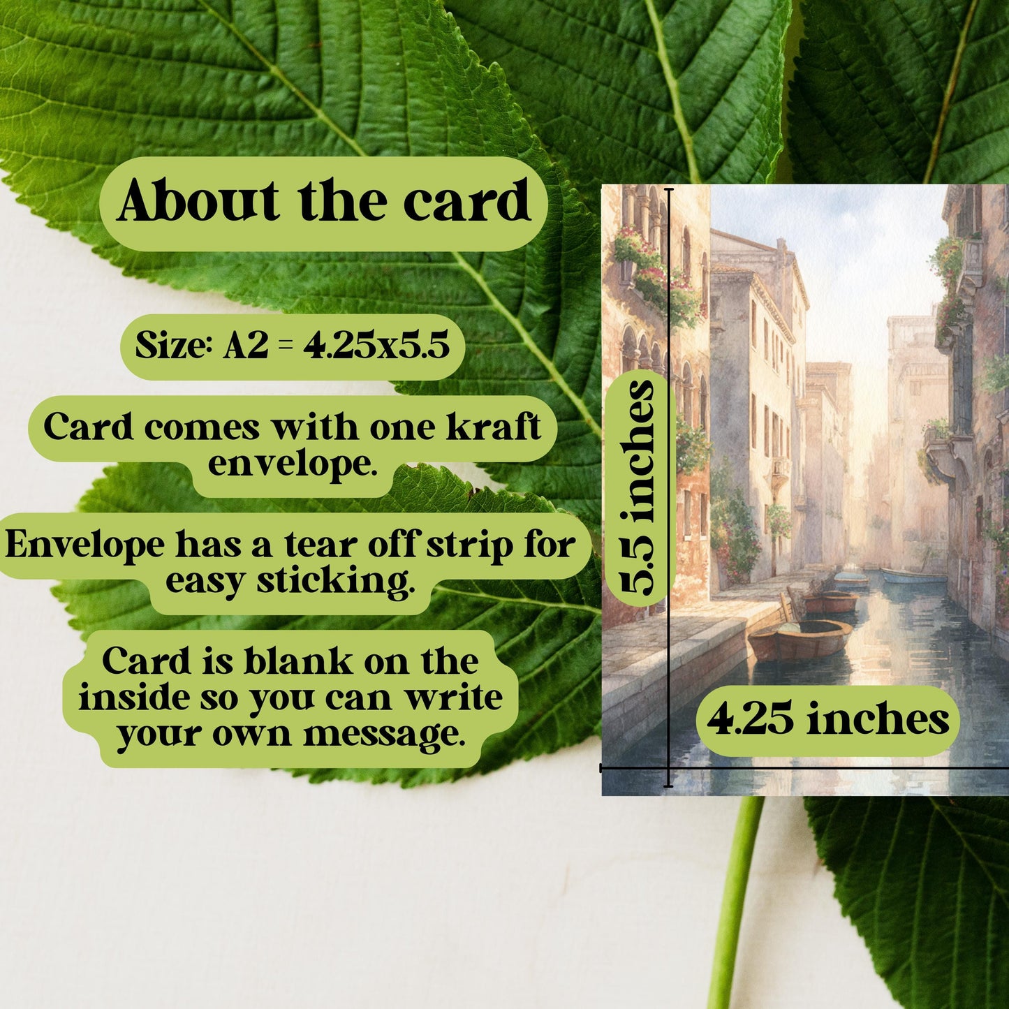 Watercolor Venice Canal Greeting Card