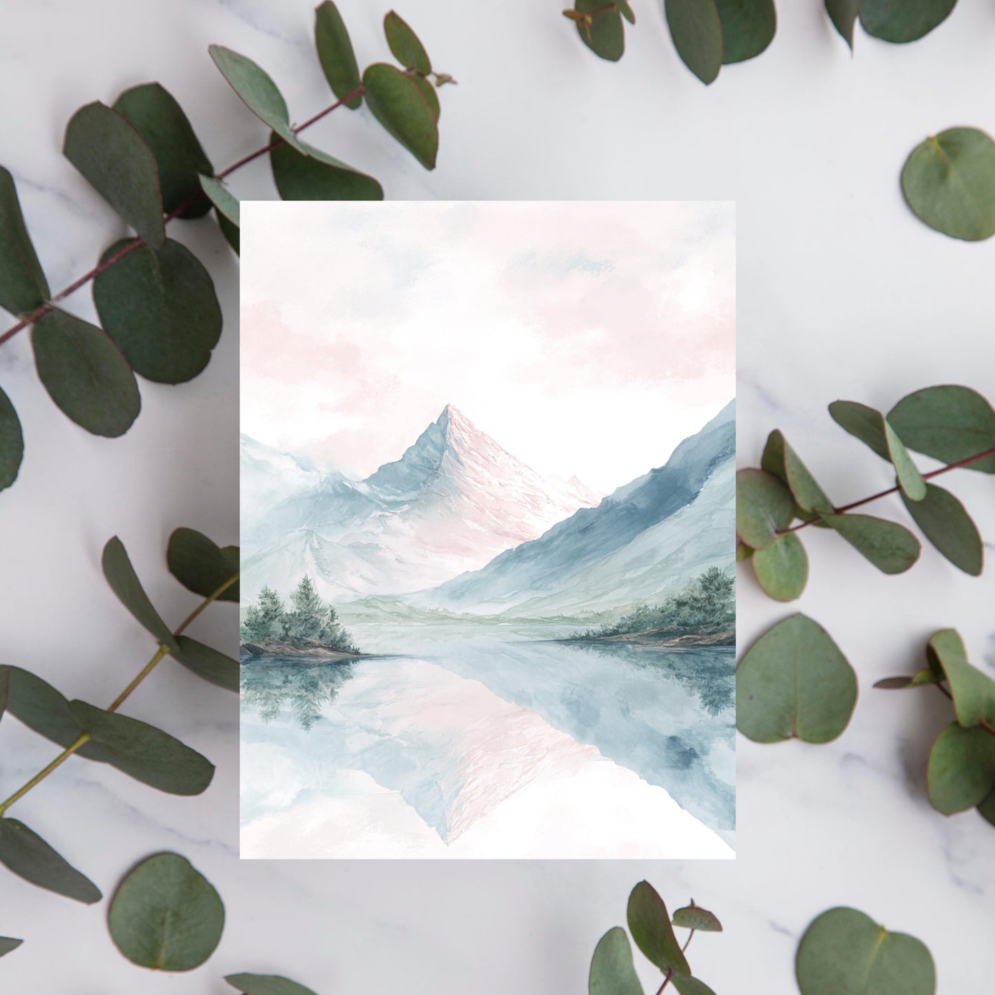 Pastel Watercolor Mountain Greeting Card
