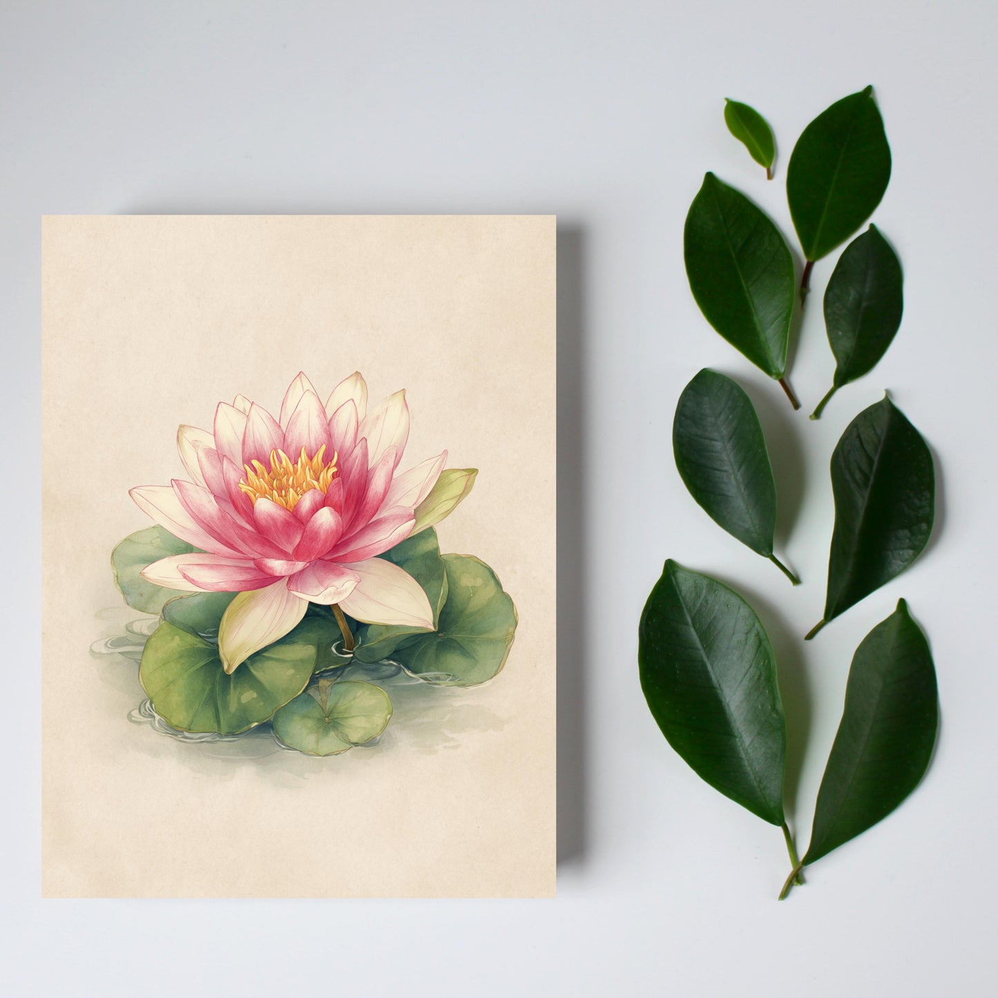 Watercolor Water Lily Greeting Card