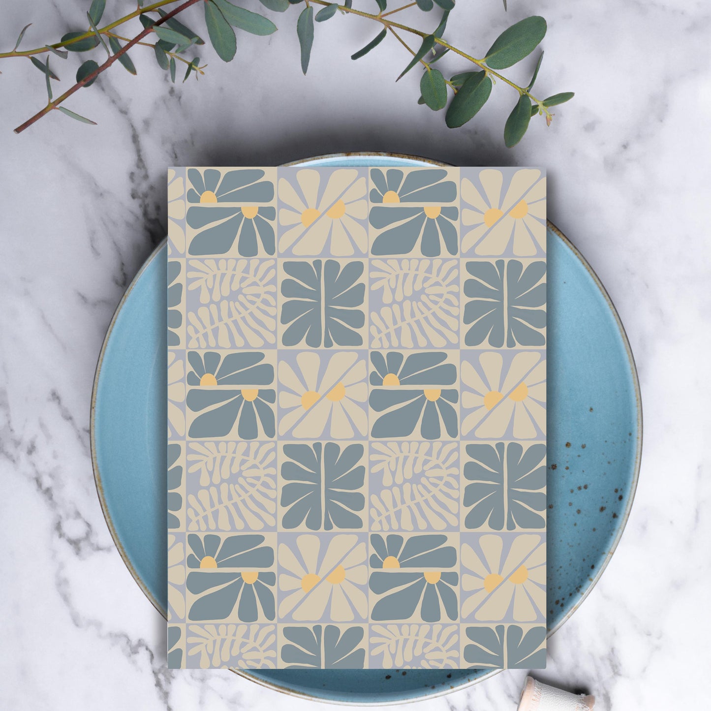 Slate Blue Geometric Greeting Card
