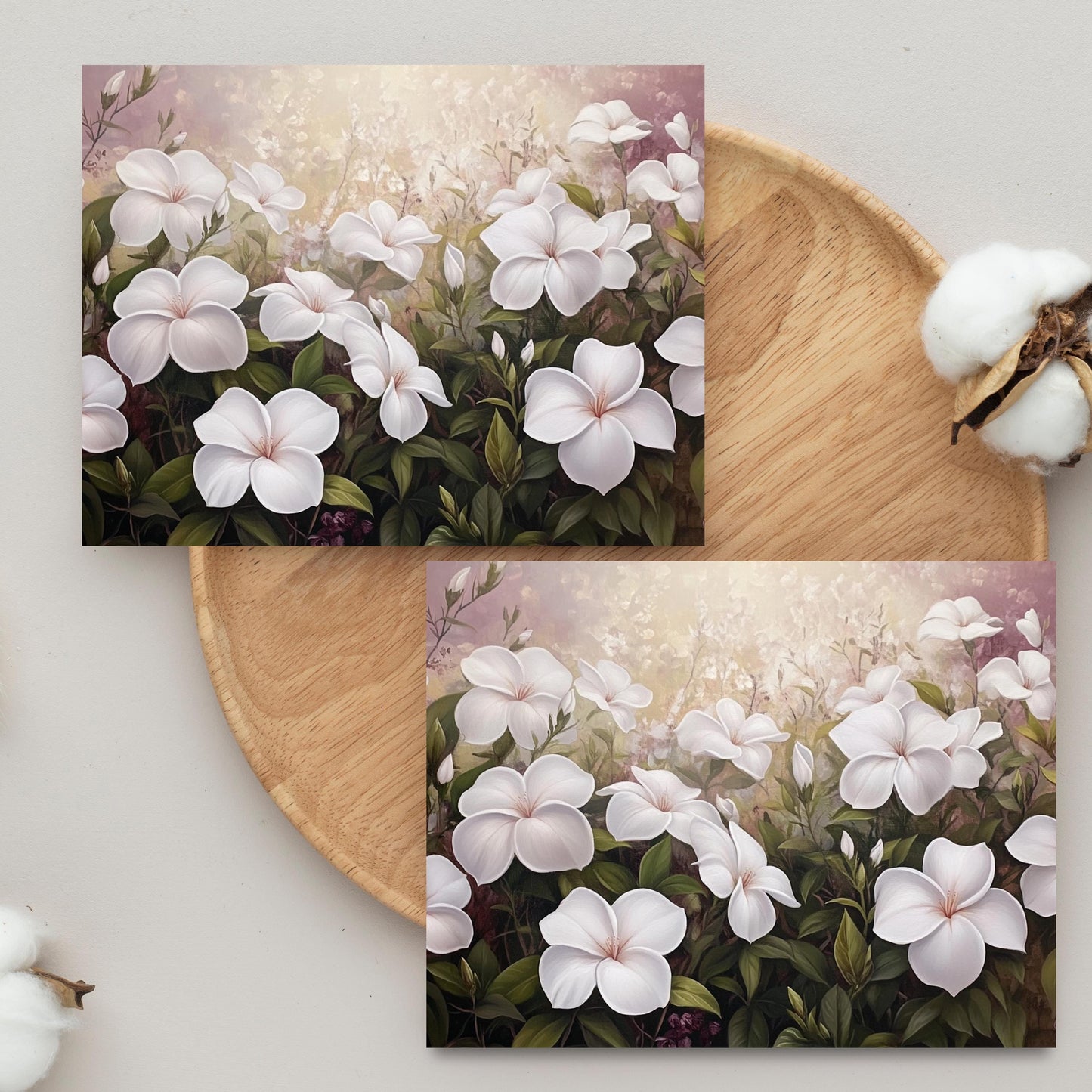 White Jasmine Floral Greeting Card