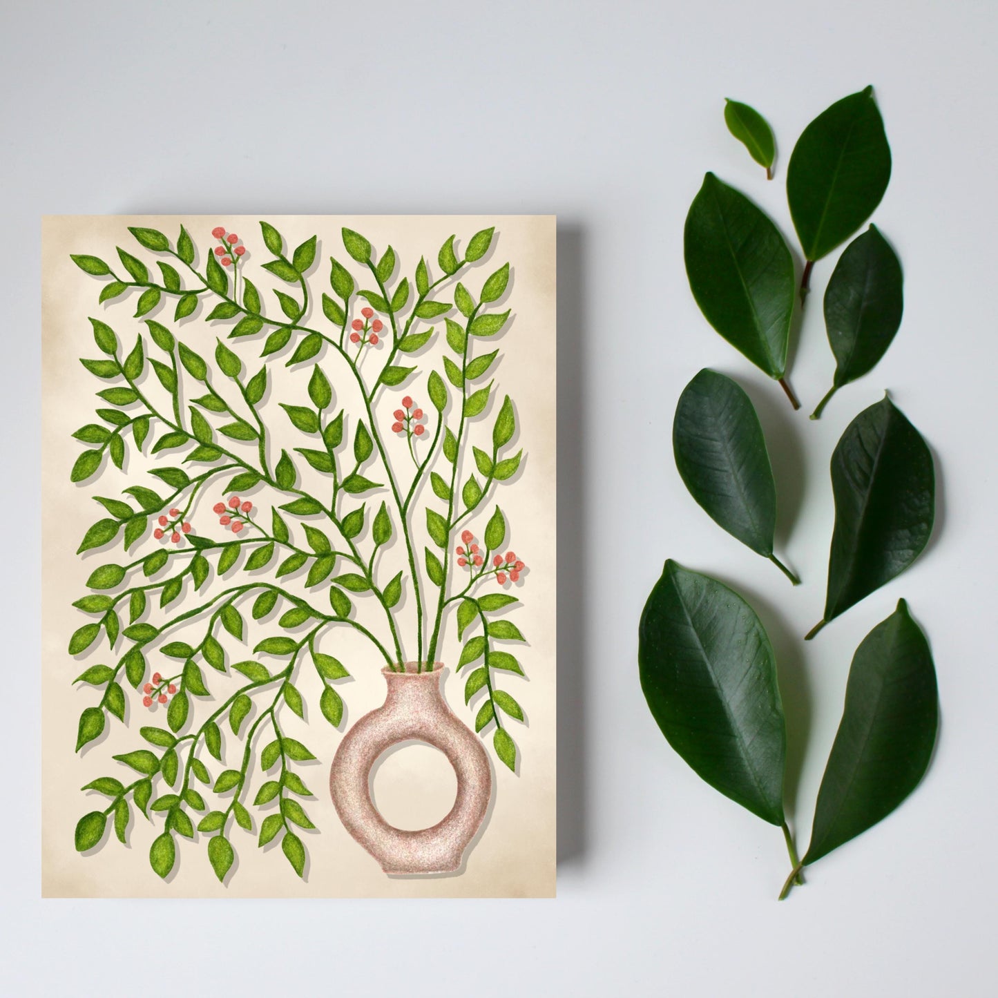 Hand-Drawn Botanical Greeting Card