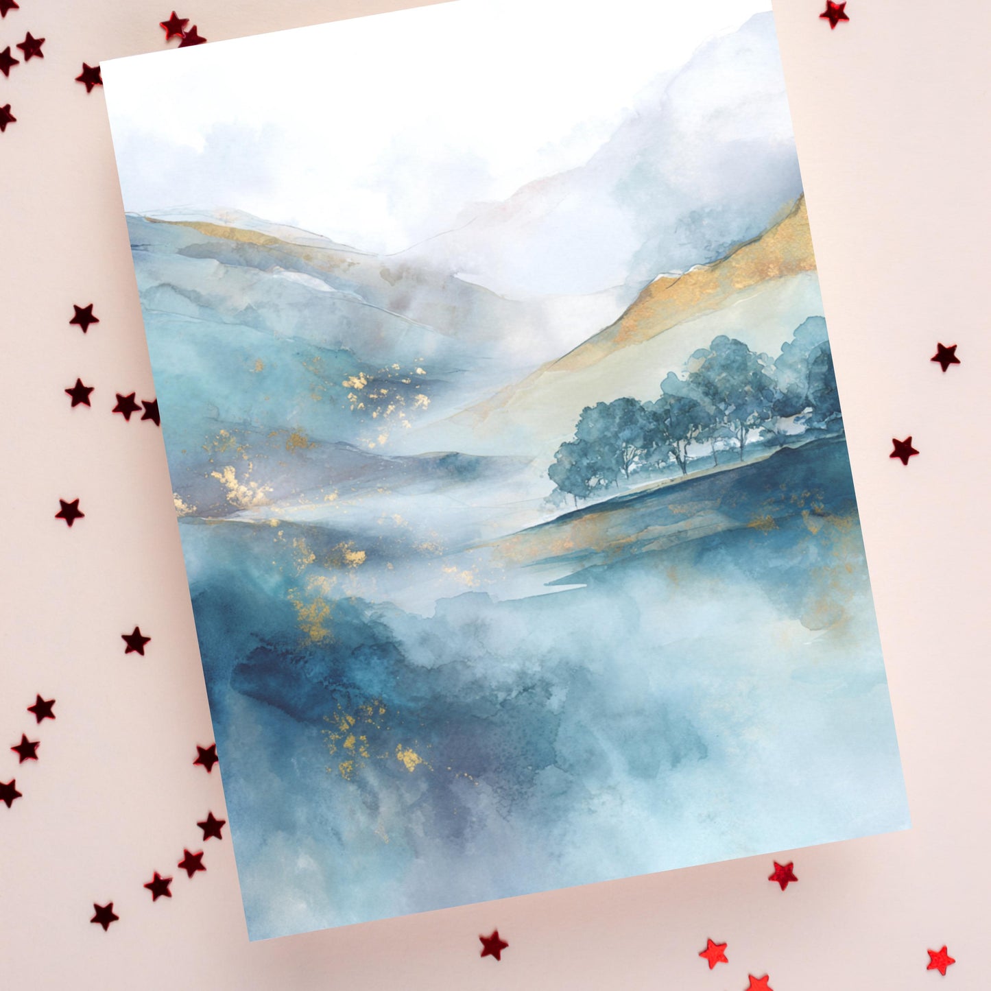 Abstract Landscape Watercolor Card