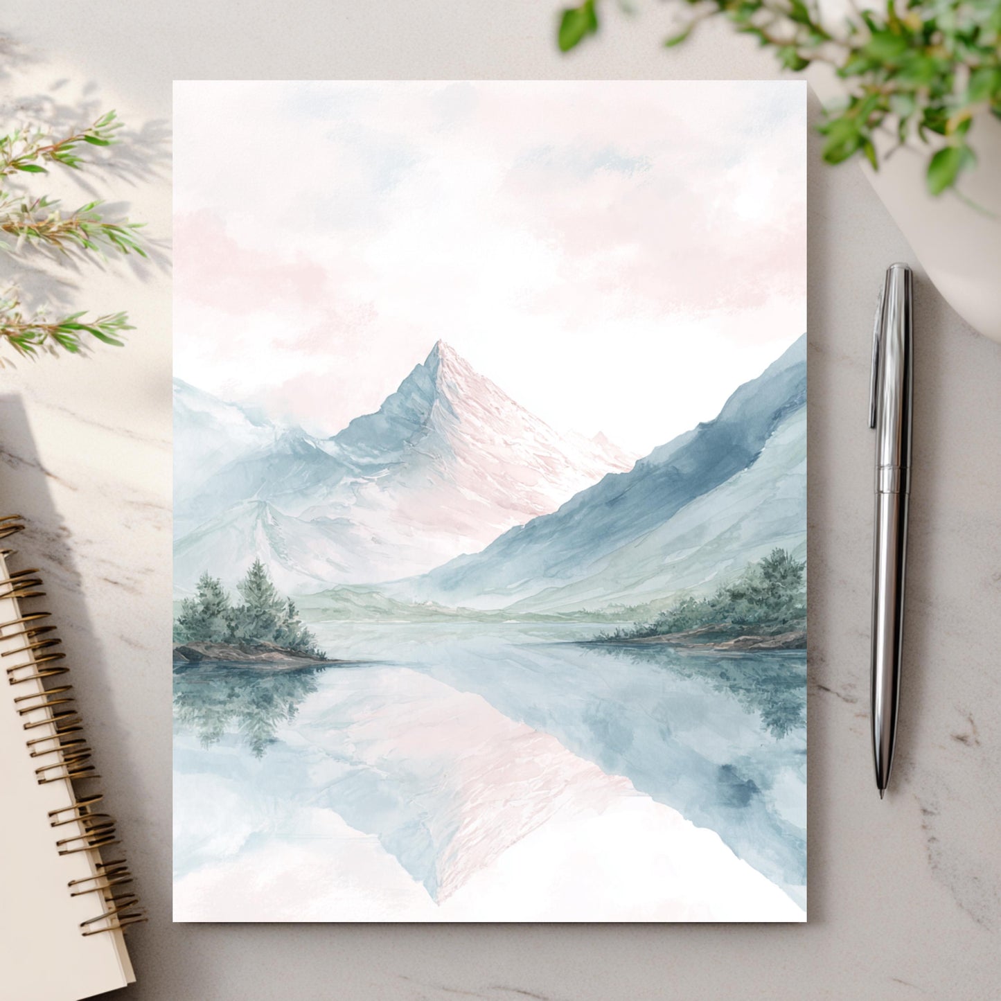 Pastel Watercolor Mountain Greeting Card