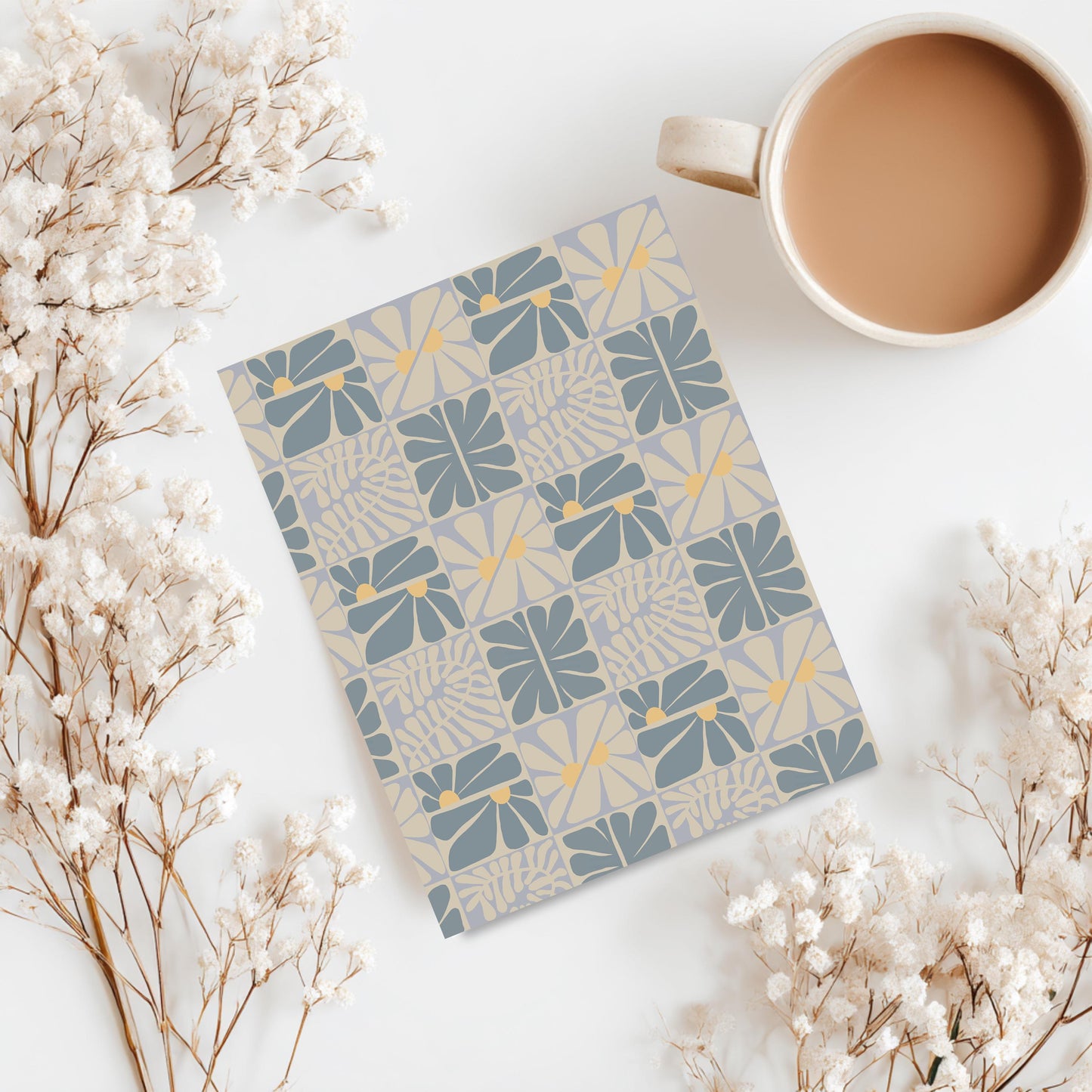 Slate Blue Geometric Greeting Card