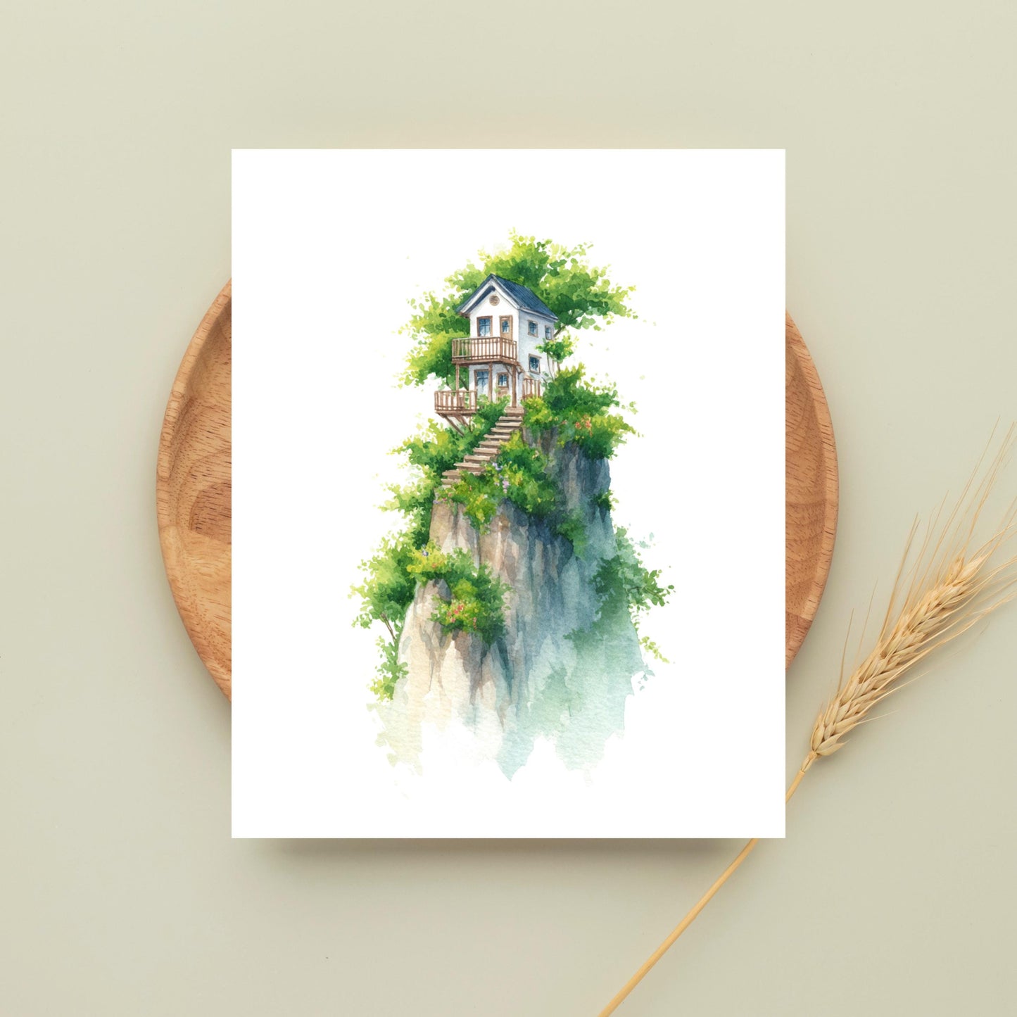 New Home Card - Watercolor Mountain House