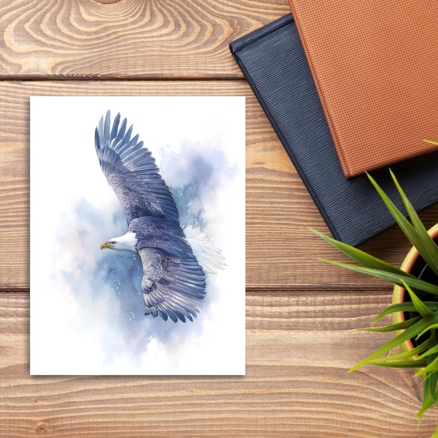 Watercolor Bald Eagle Greeting Card