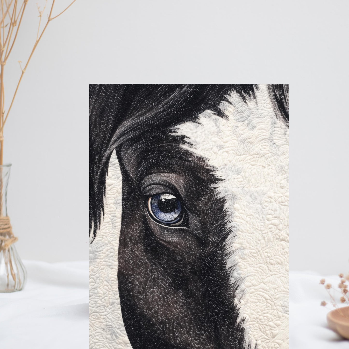 Black and White Horse Greeting Card