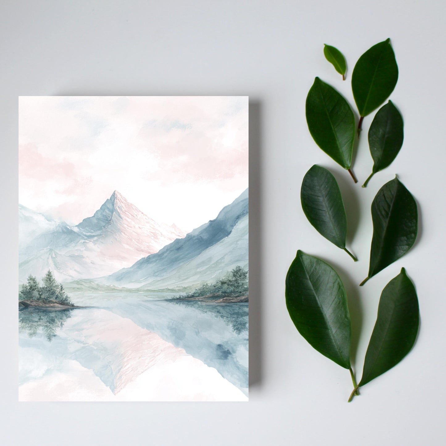 Pastel Watercolor Mountain Greeting Card