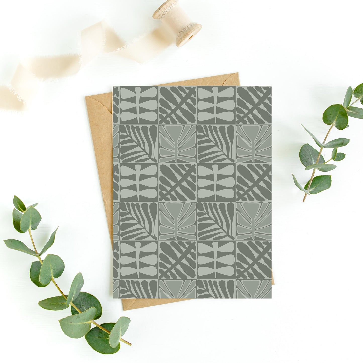 Sage Green Geometric Greeting Card