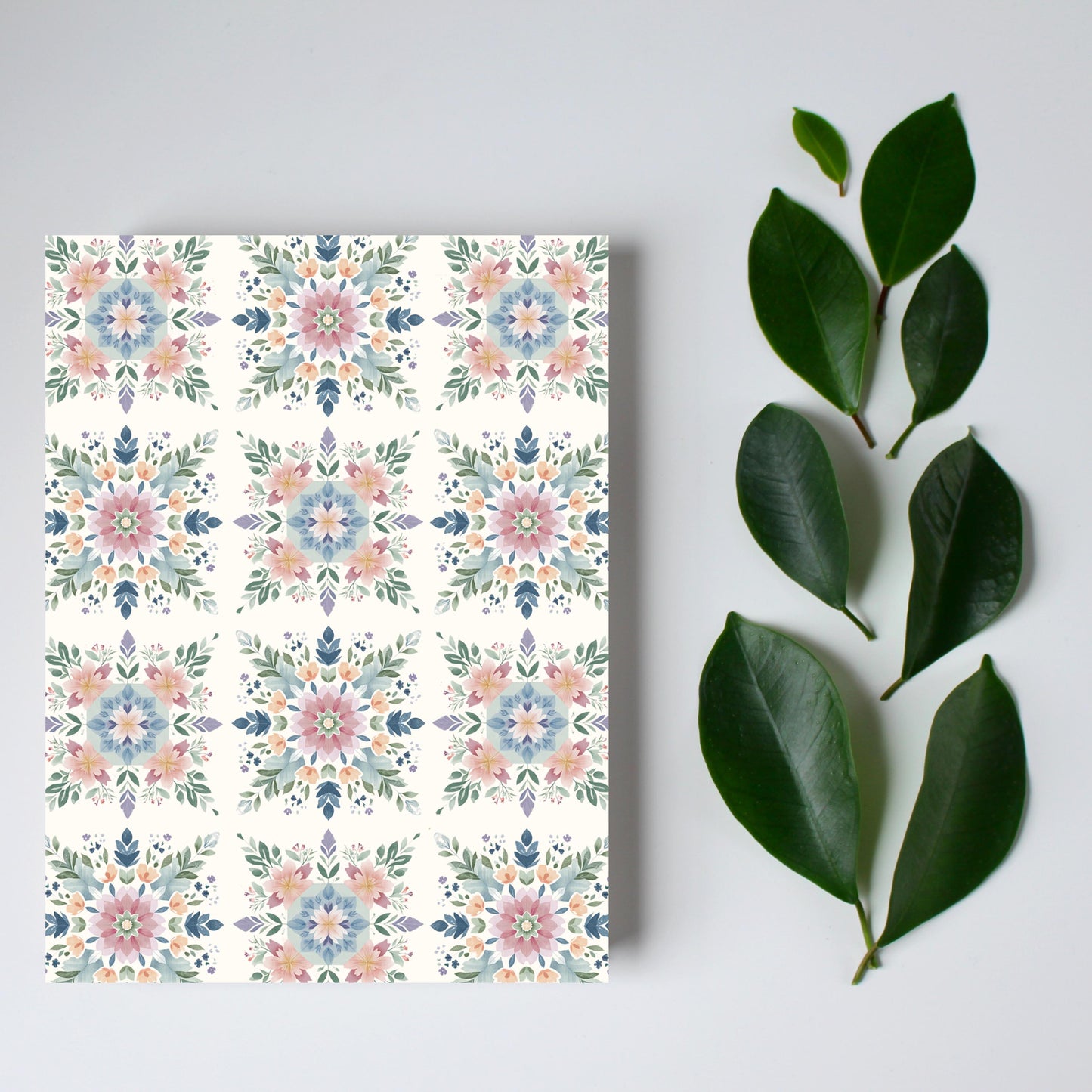 Watercolor Quilt Block Greeting Card