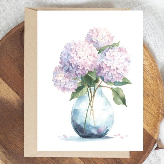 Watercolor Hydrangea Greeting Card