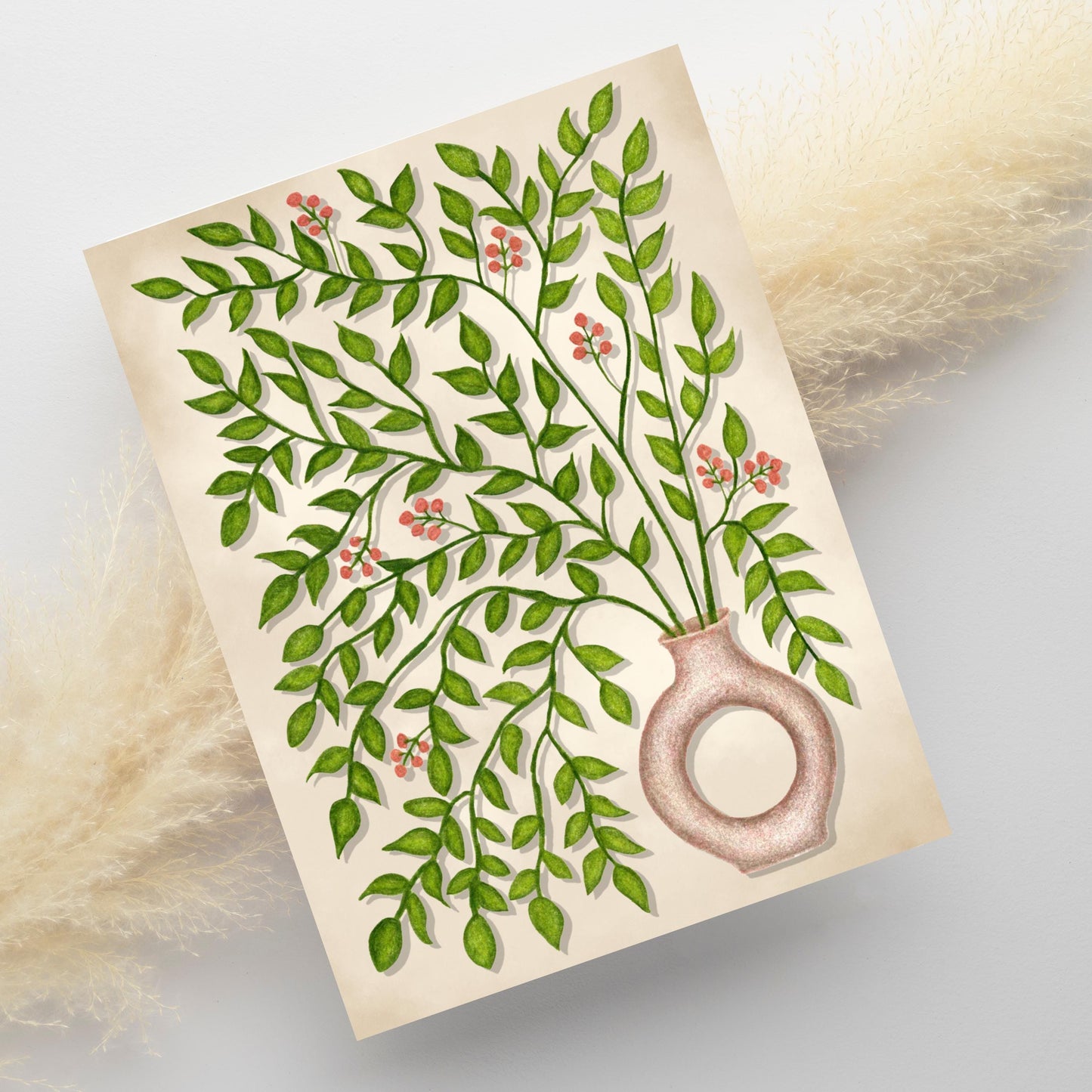 Hand-Drawn Botanical Greeting Card