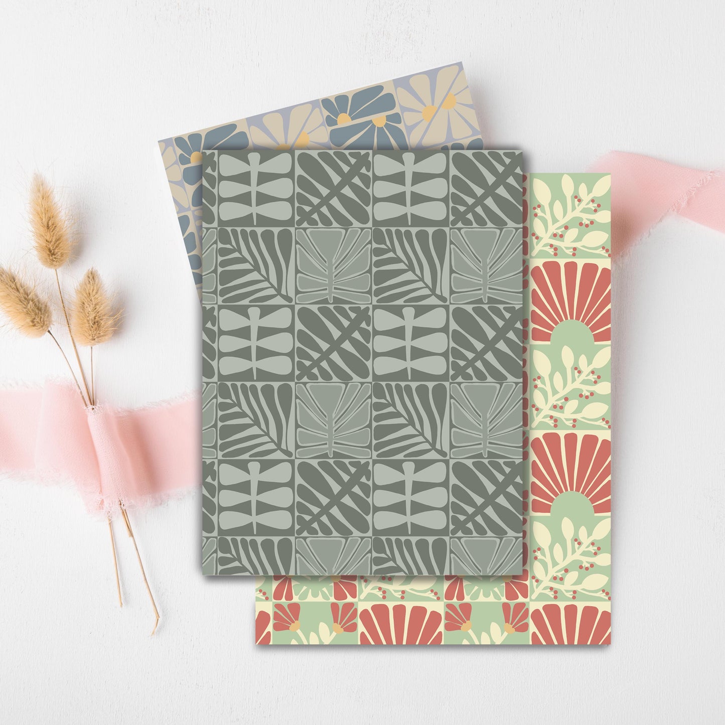 Sage Green Geometric Greeting Card