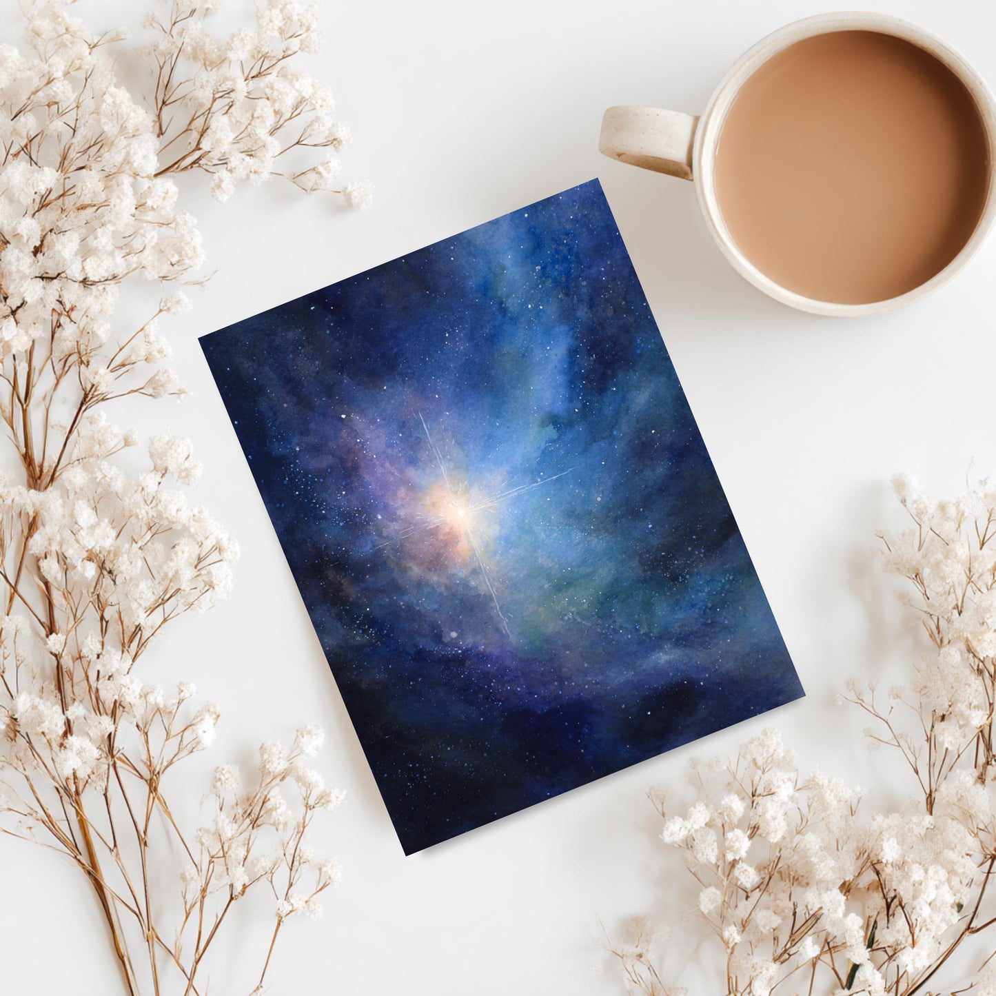 Watercolor Galaxy Greeting Card