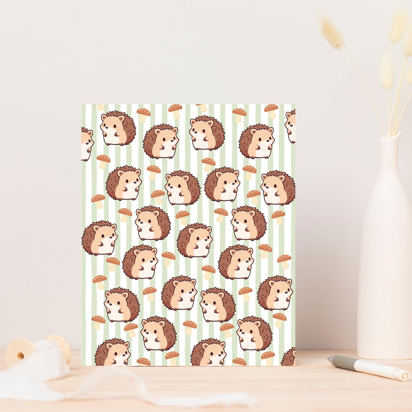 Kawaii Hedgehog Greeting Card