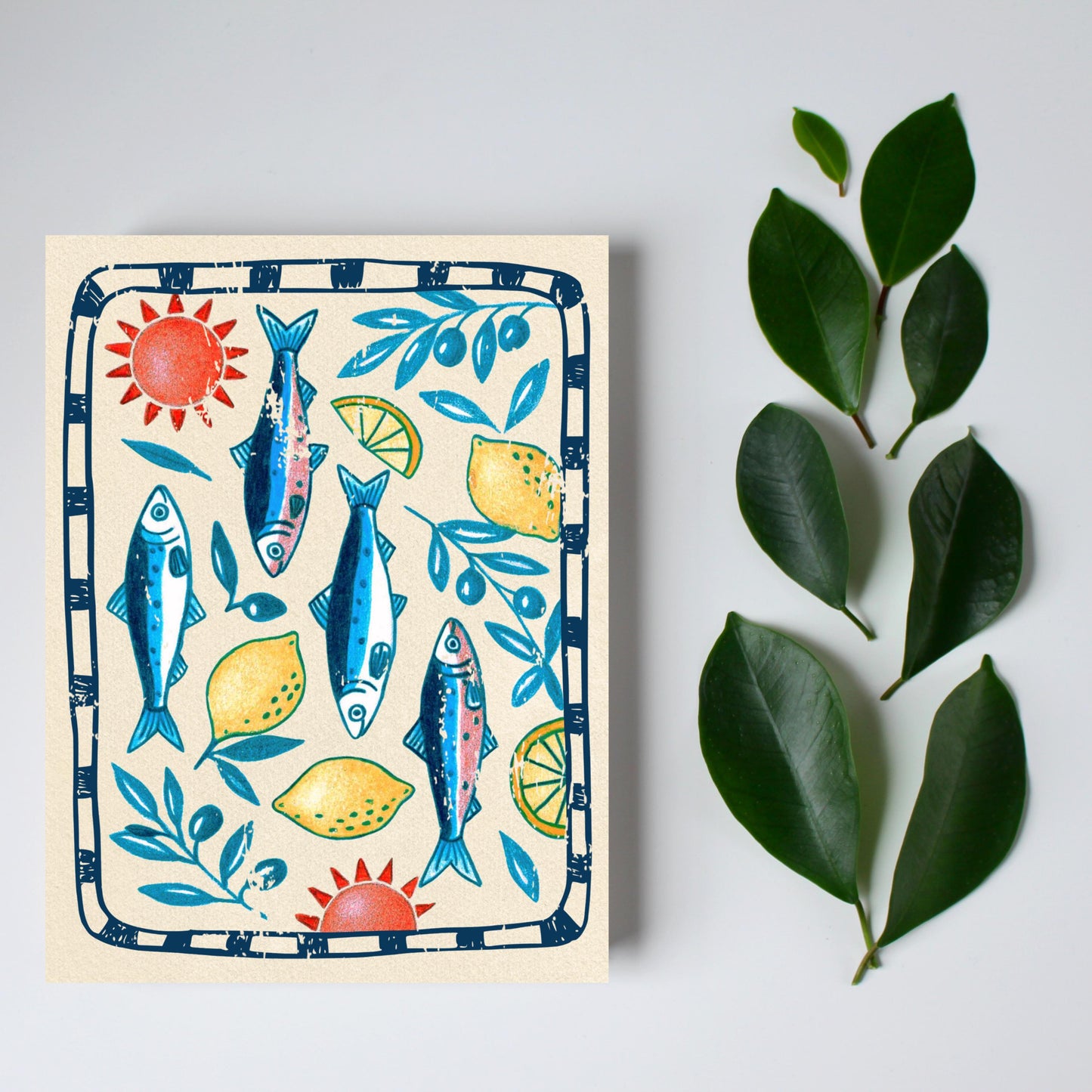Mediterranean Sardine & Lemon Greeting Card