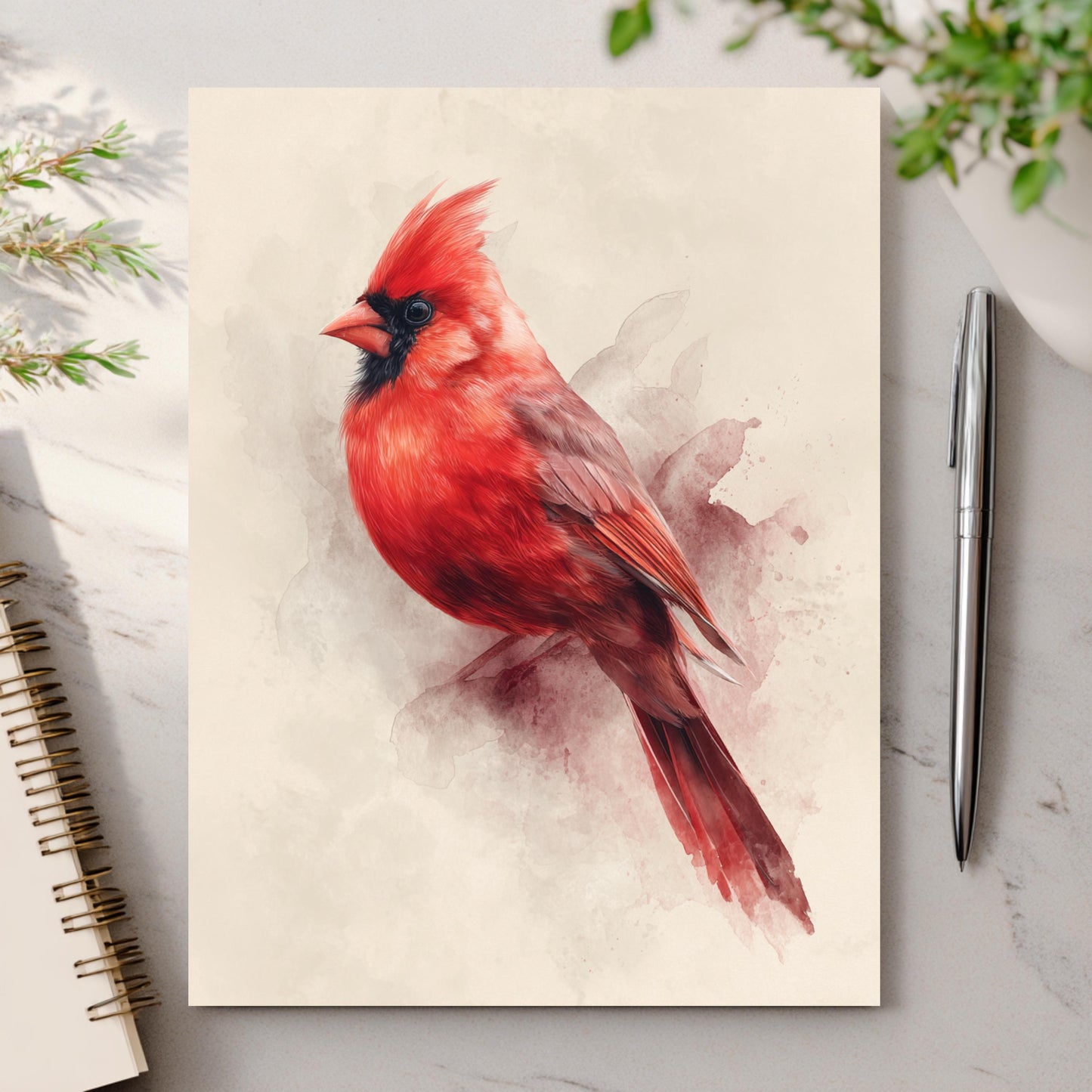 Watercolor Cardinal Greeting Card