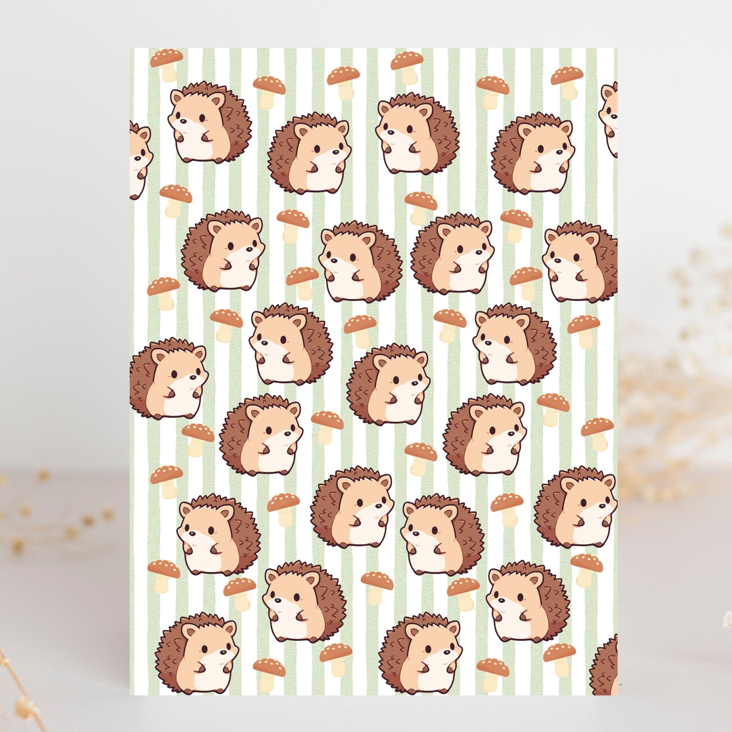 Kawaii Hedgehog Greeting Card