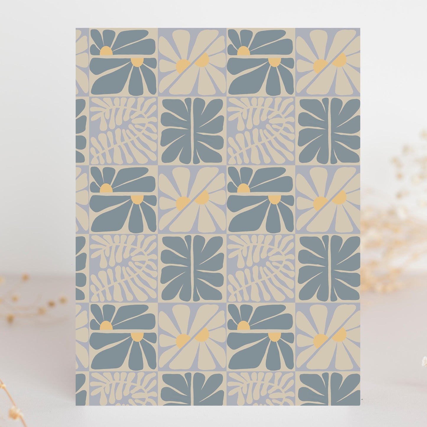 Slate Blue Geometric Greeting Card