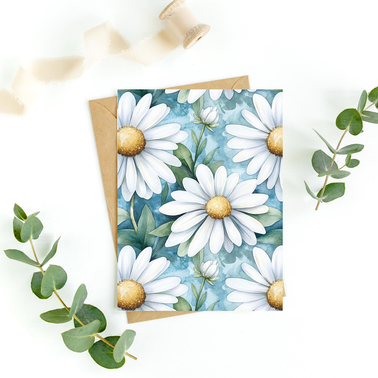 Watercolor Daisy Greeting Card