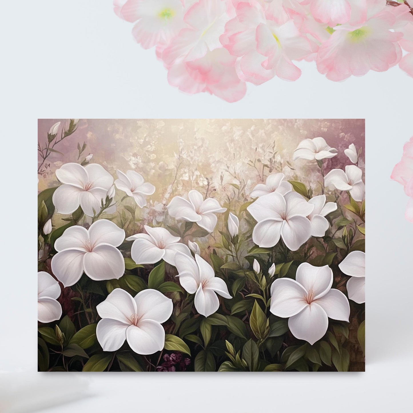 White Jasmine Floral Greeting Card