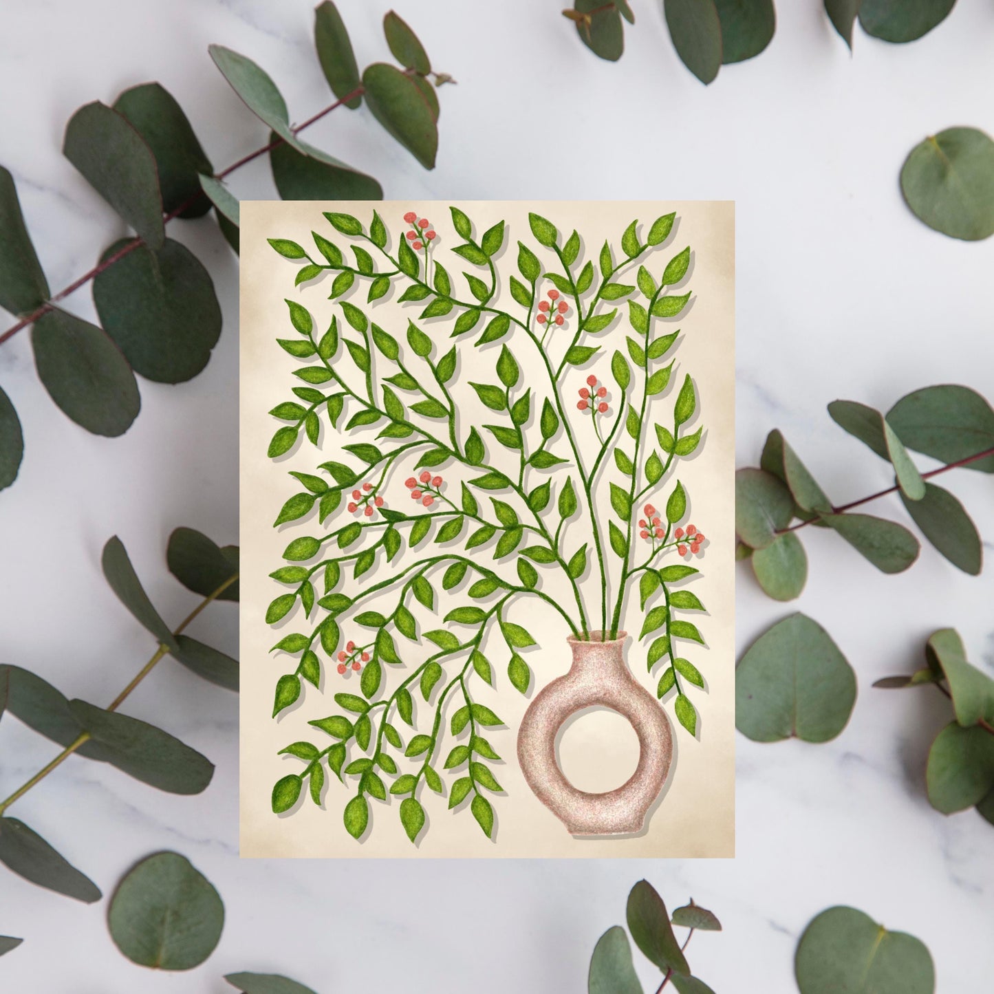 Hand-Drawn Botanical Greeting Card