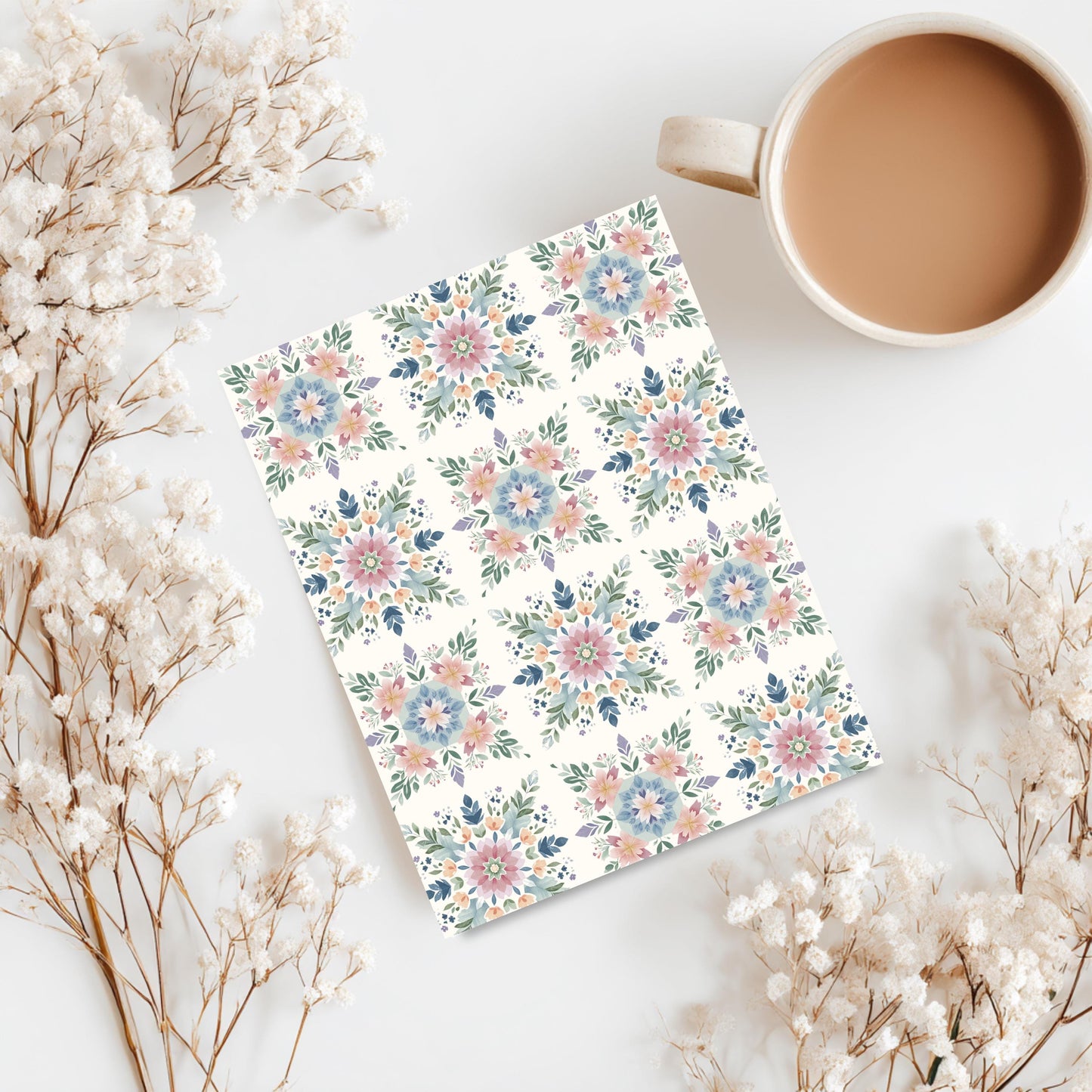 Watercolor Quilt Block Greeting Card