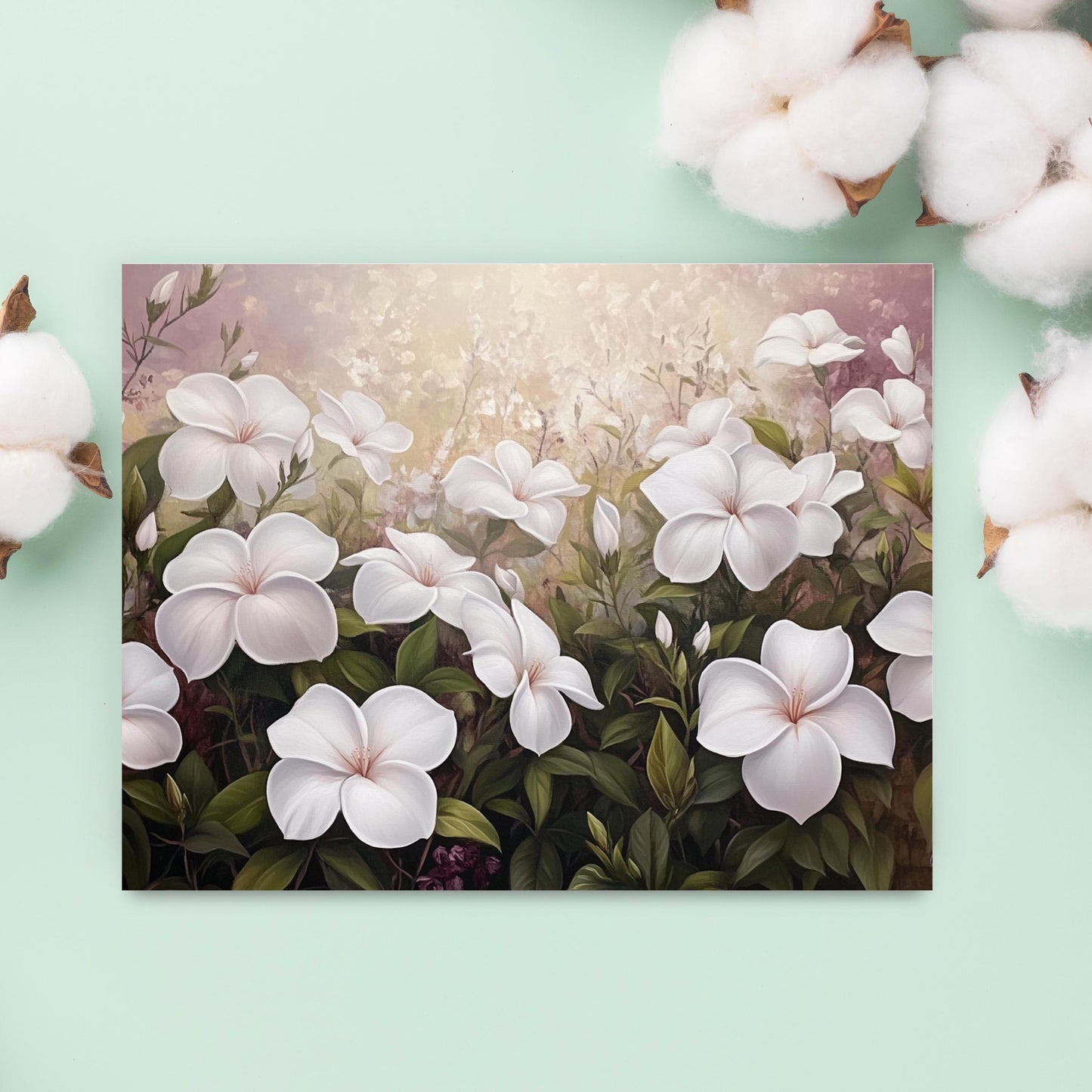 White Jasmine Floral Greeting Card