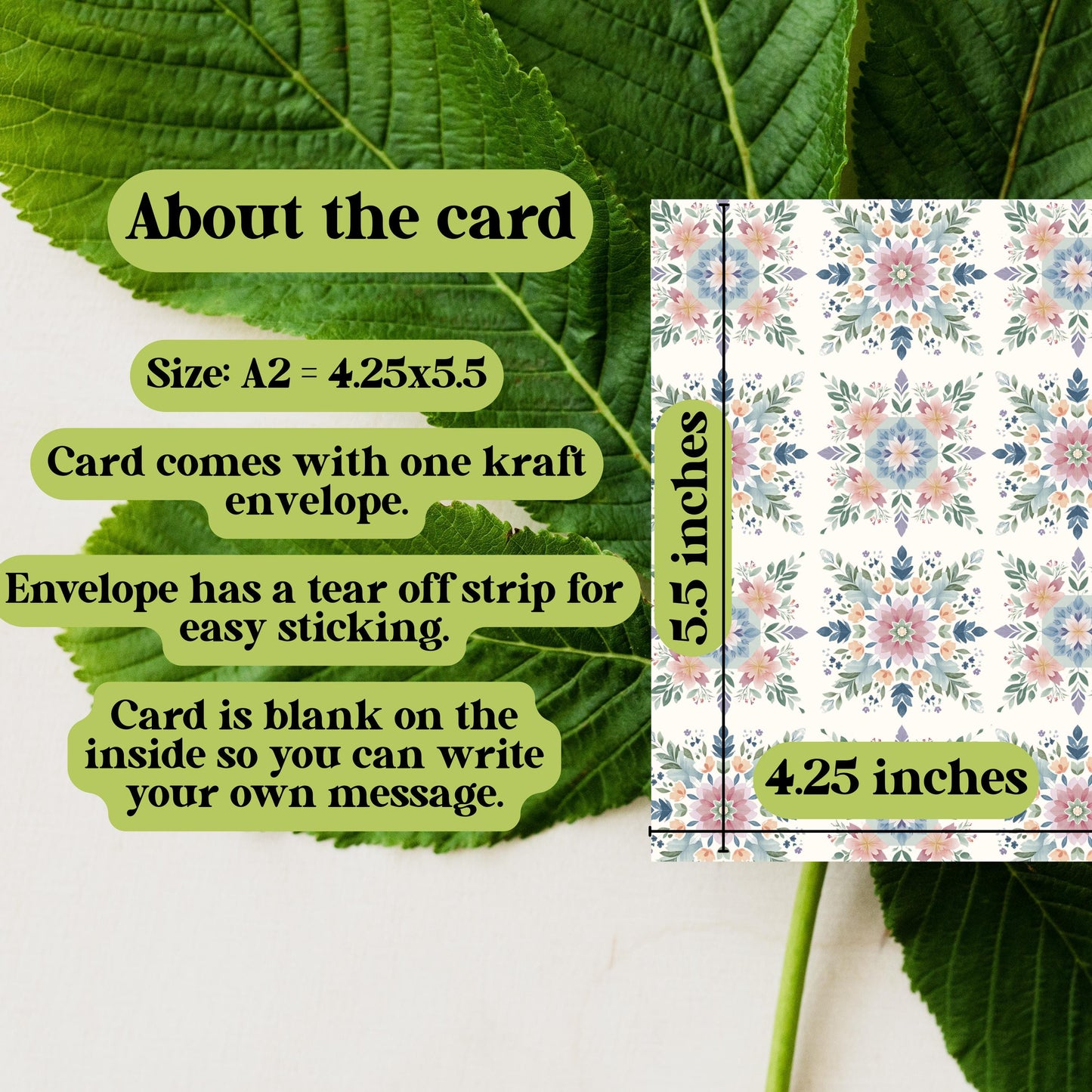 Watercolor Quilt Block Greeting Card