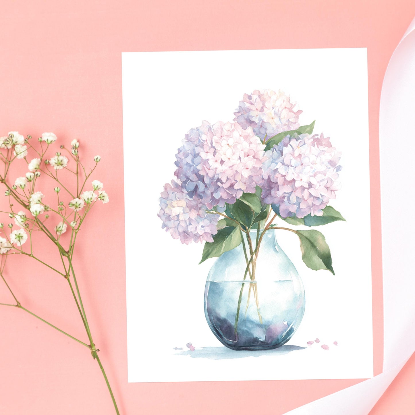 Watercolor Hydrangea Greeting Card