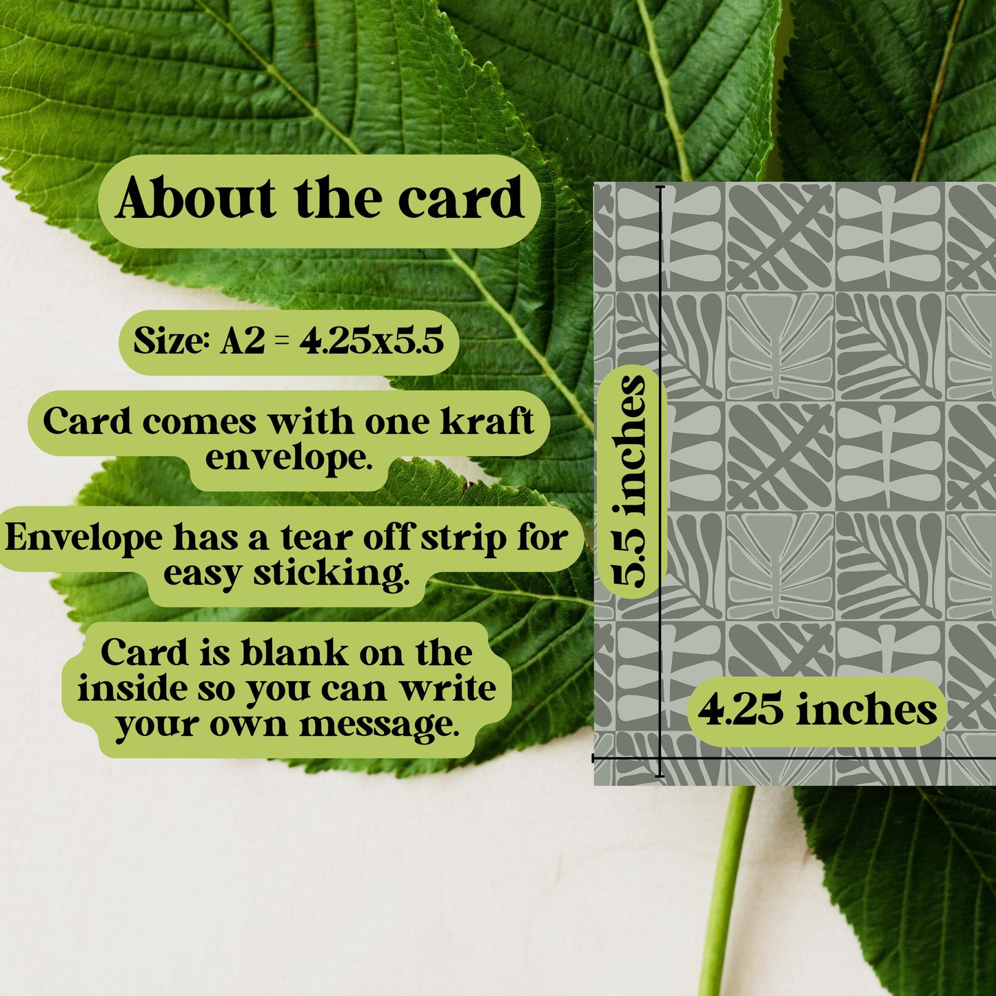 Sage Green Geometric Greeting Card
