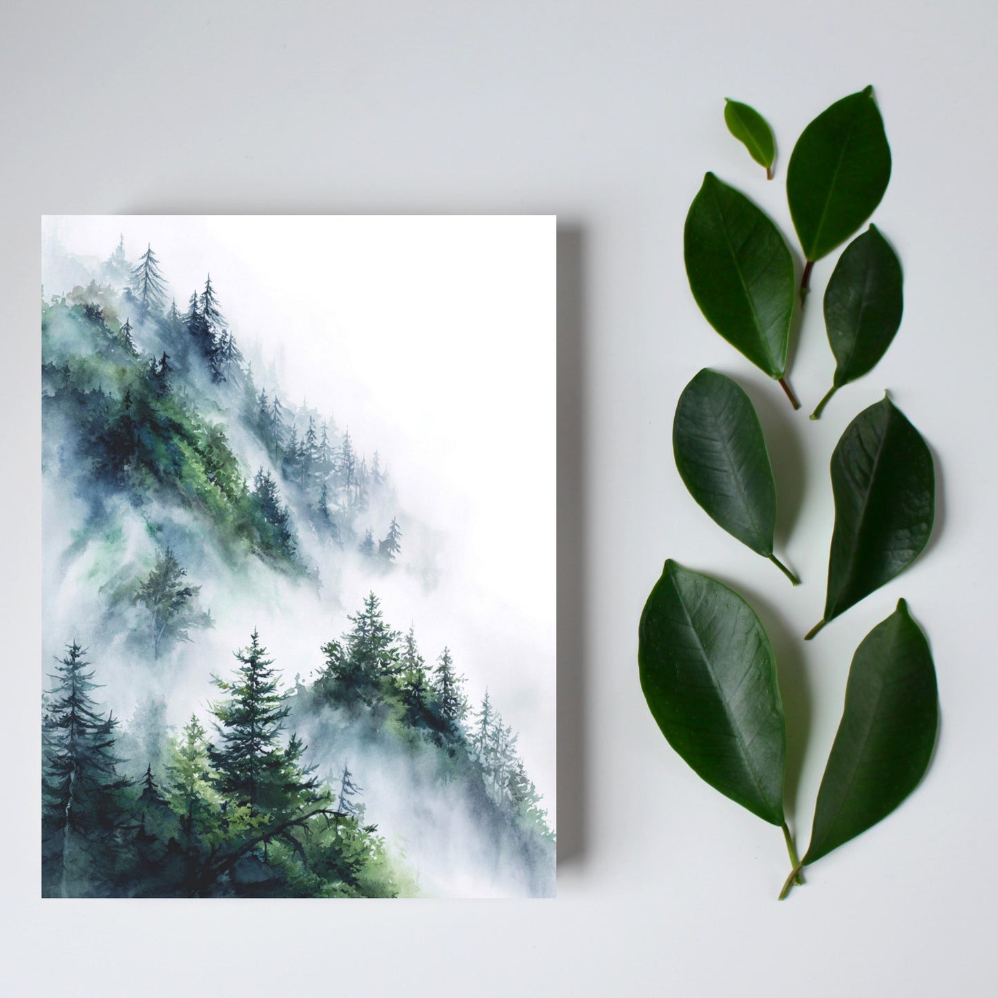 Misty Mountain Pine Tree Greeting Card